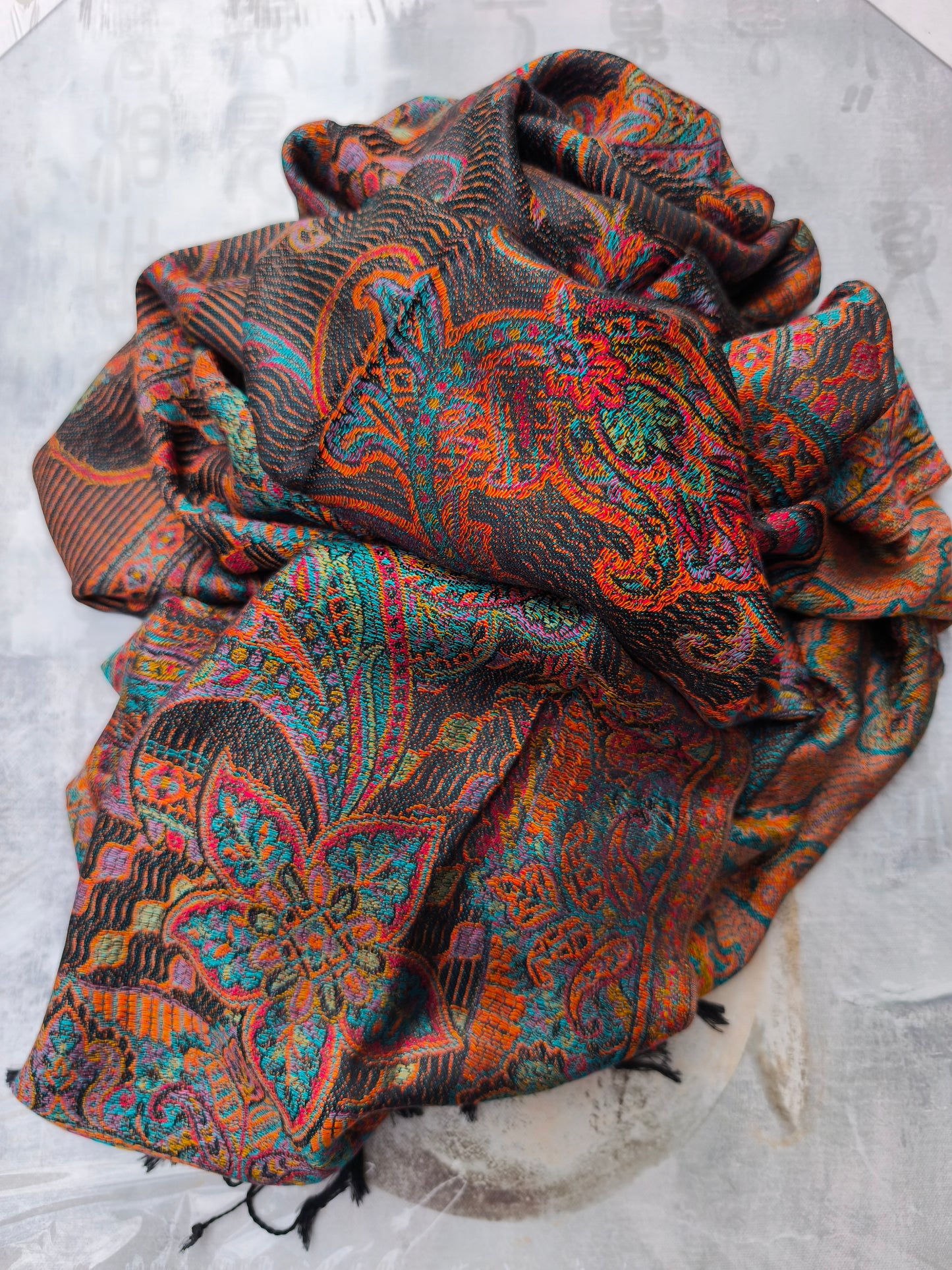 Pashmina-Foulard-Schal, 100 % indische Seide, 195 x 75 cm, 29S