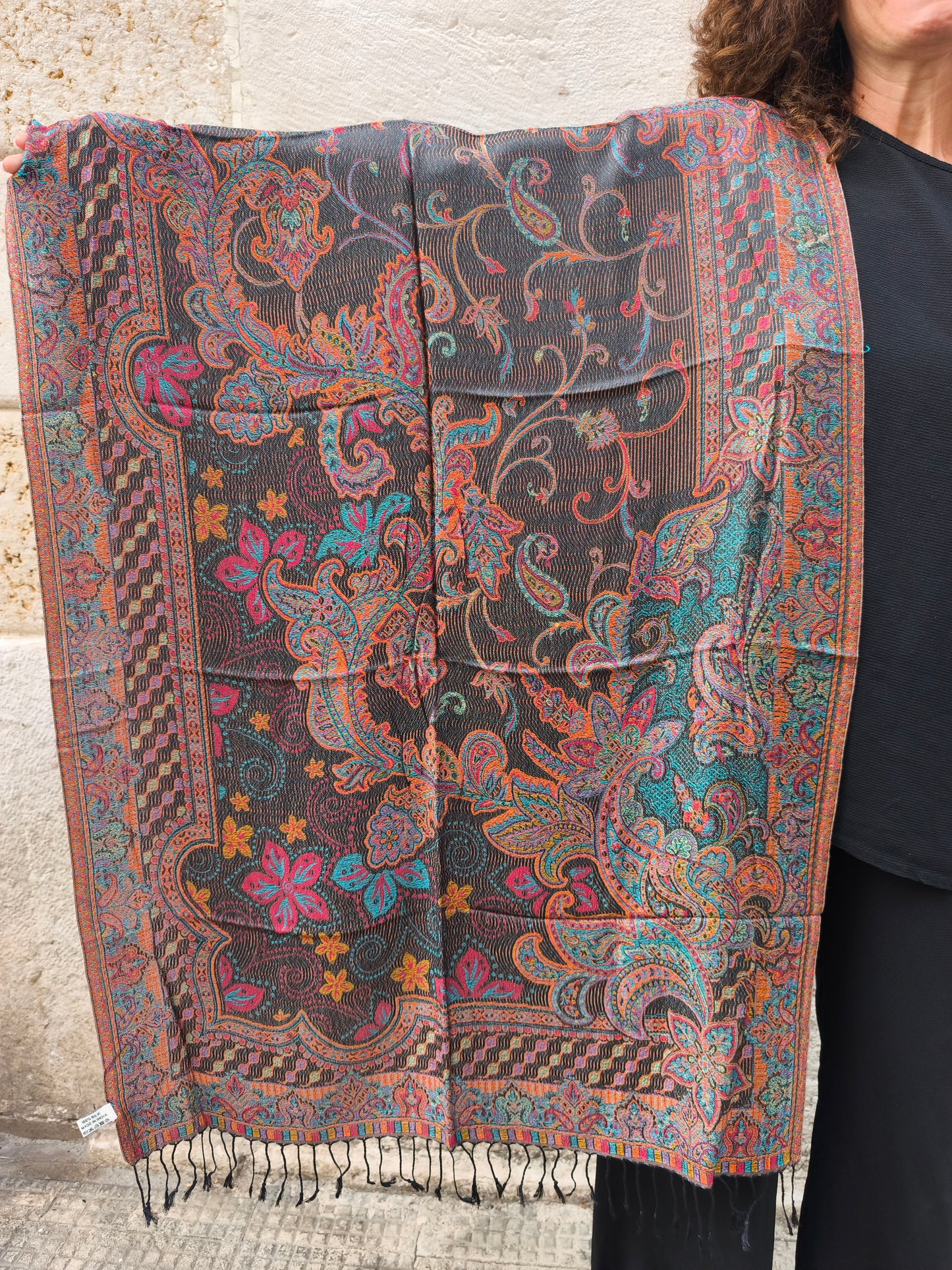 Pashmina-Foulard-Schal, 100 % indische Seide, 195 x 75 cm, 29S