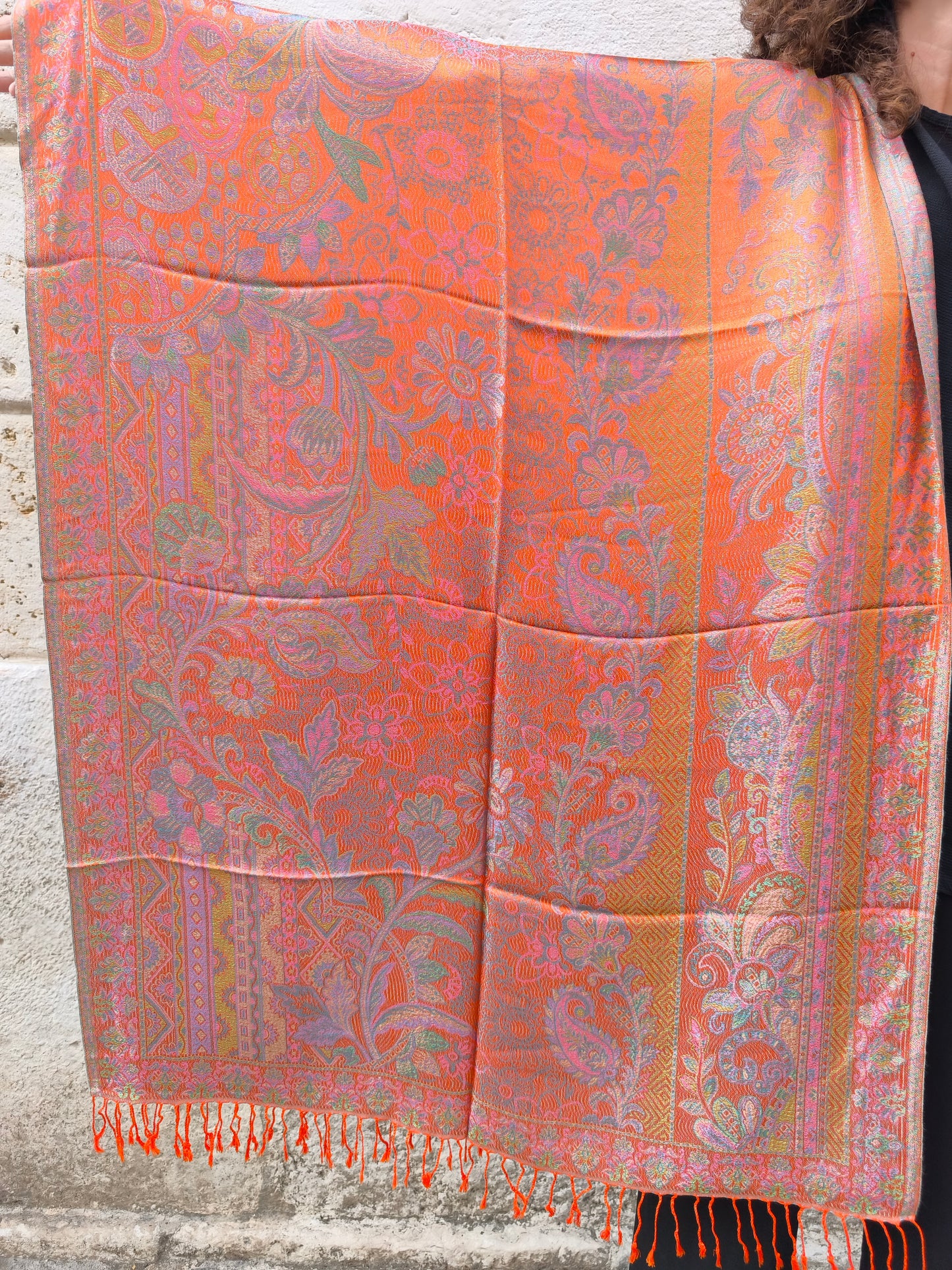 Pashmina-Foulard-Schal, 100 % indische Seide, 195 x 75 cm, 30 Stück
