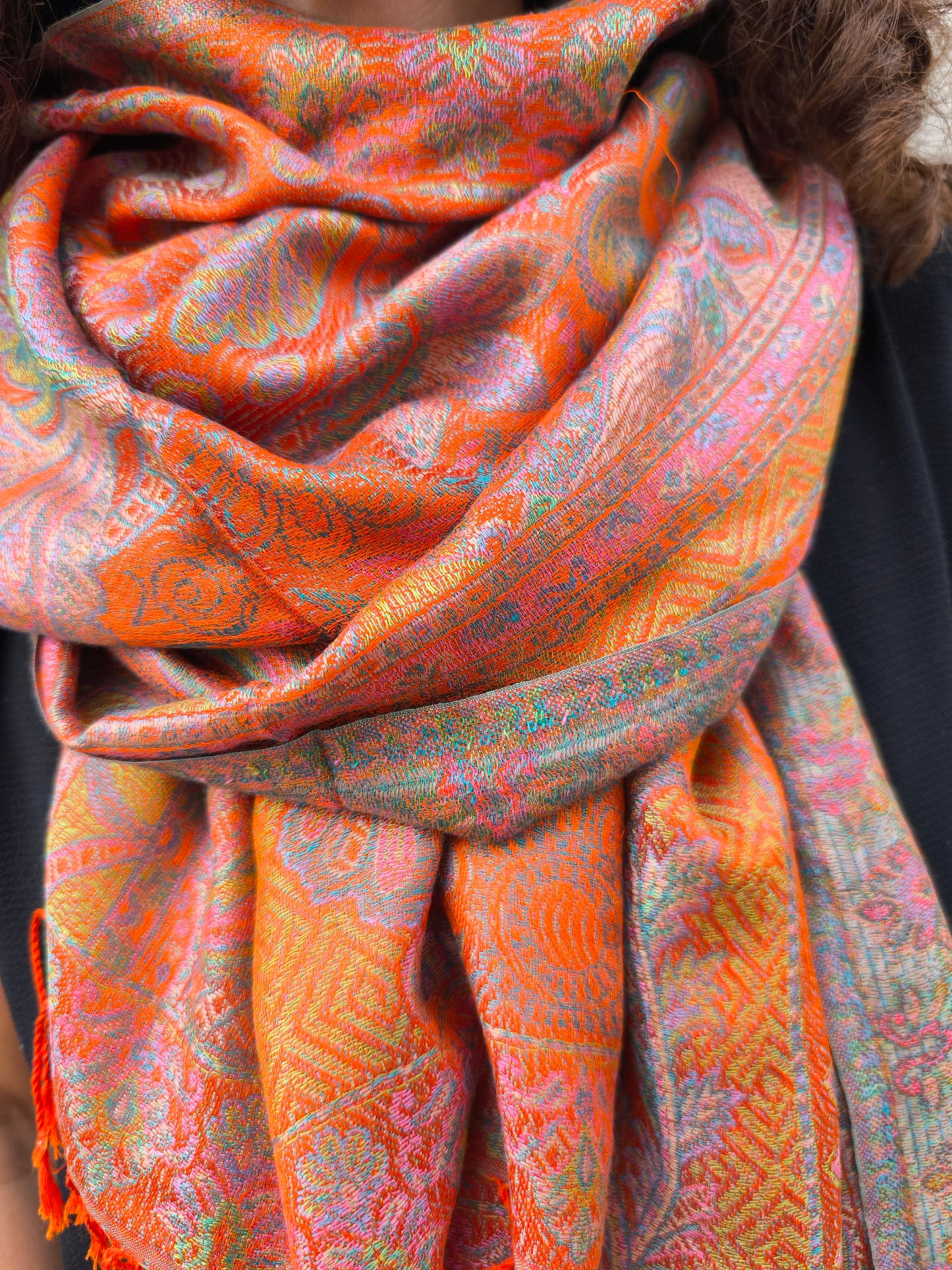 Pashmina-Foulard-Schal, 100 % indische Seide, 195 x 75 cm, 30 Stück