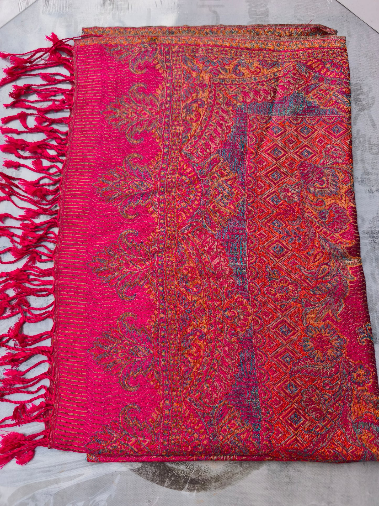 Pashmina-Foulard-Schal, 100 % indische Seide, 195 x 75 cm, 31S
