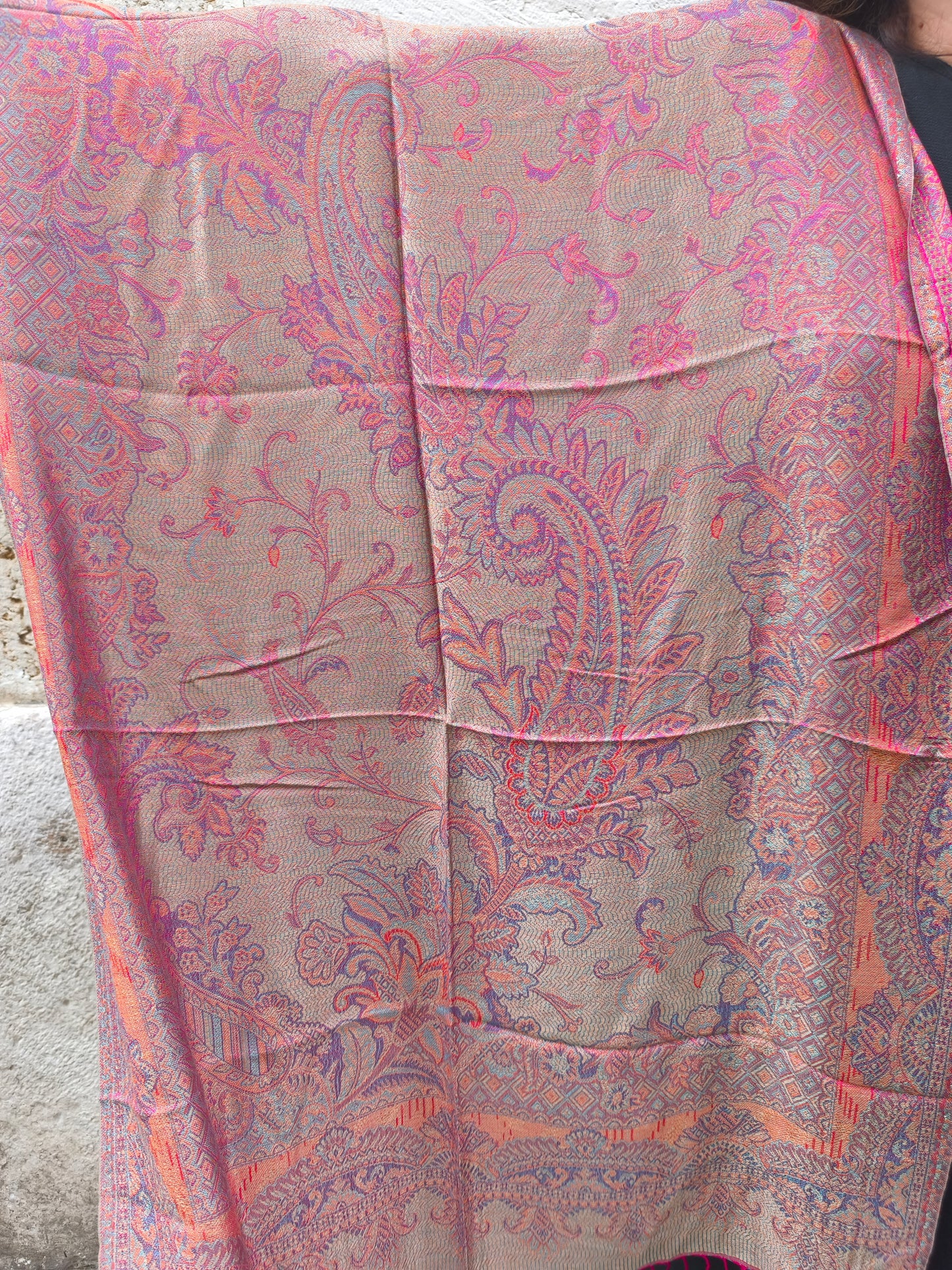 Pashmina-Foulard-Schal, 100 % indische Seide, 195 x 75 cm, 31S