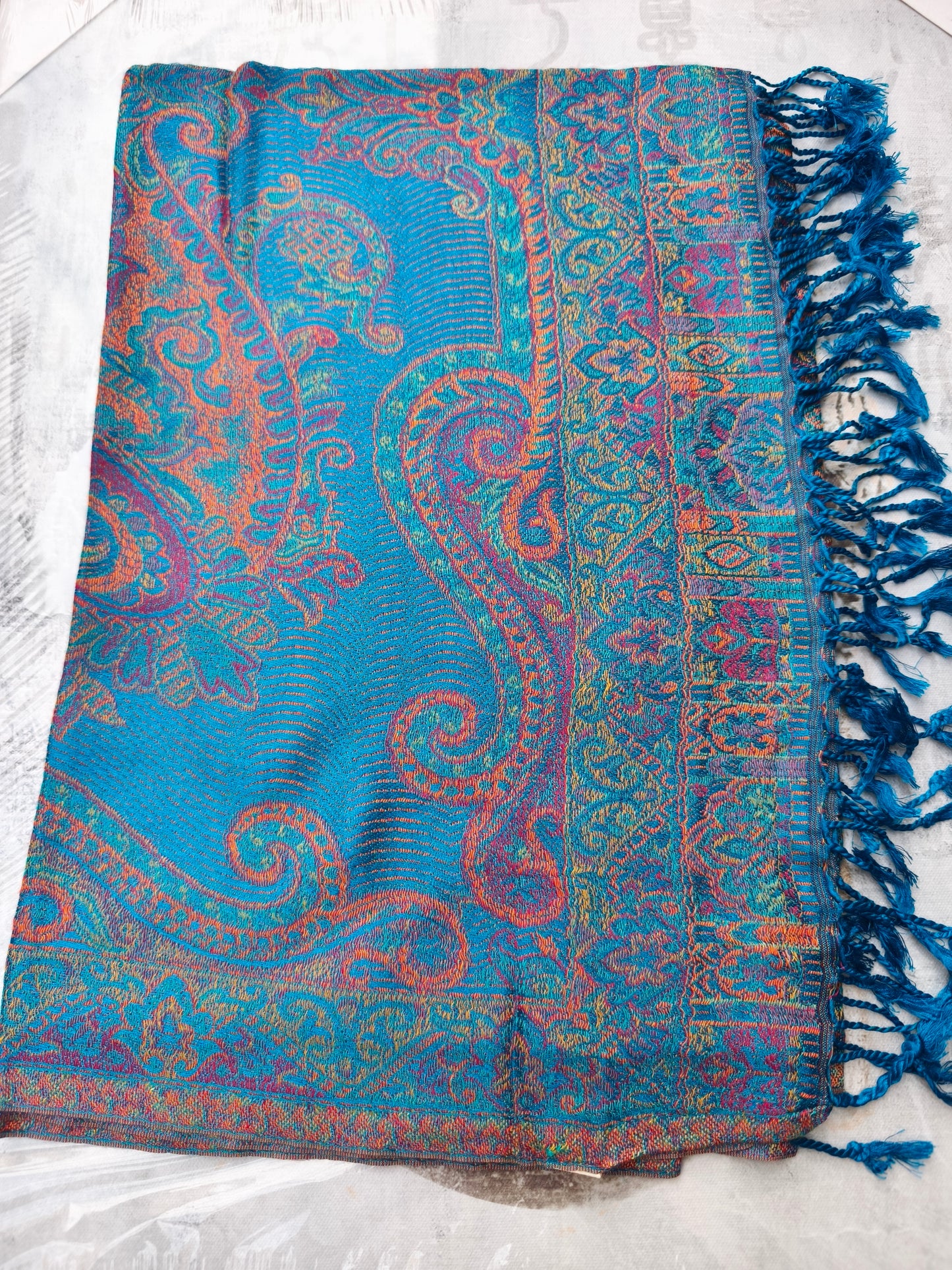 Pashmina-Foulard-Schal, 100 % indische Seide, 195 x 75 cm, 32S
