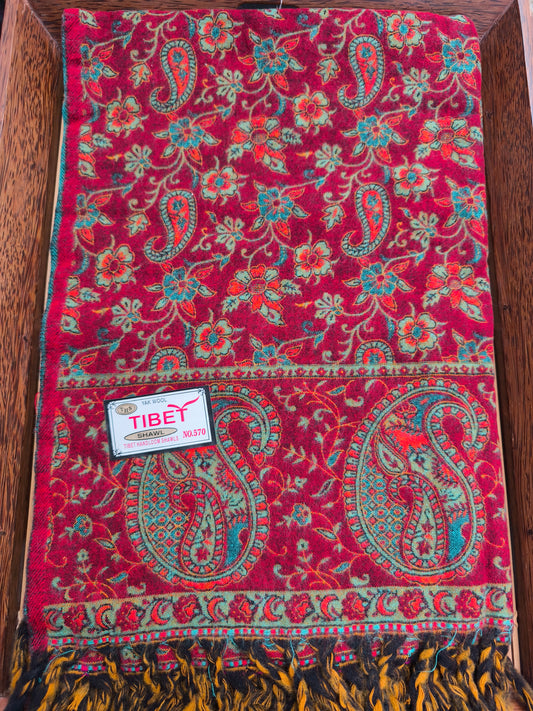 Scialle sciarpa stola Pashmina coperta lana di Yak calda Tibet 54A