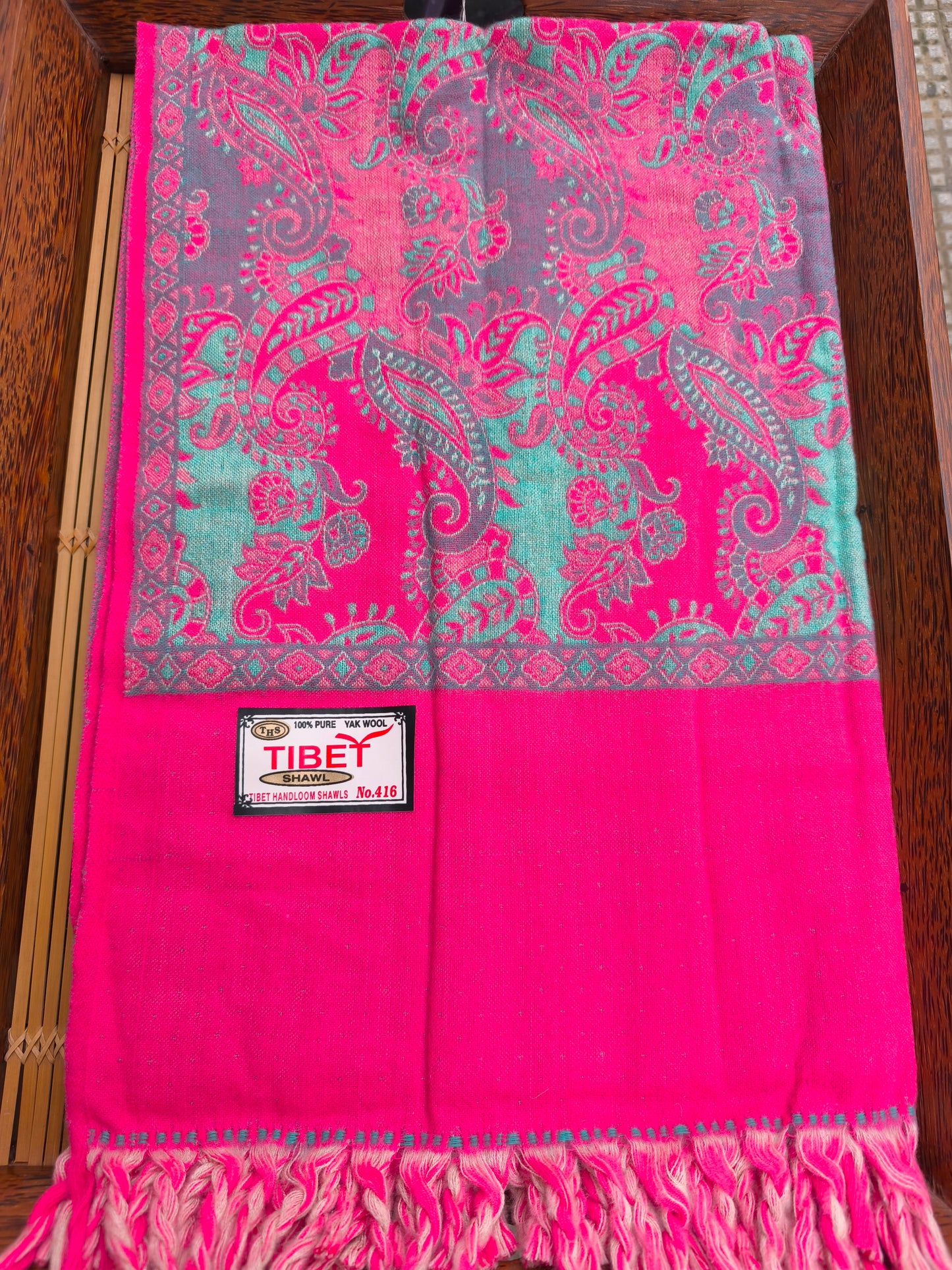 Warm Tibetan Yak Wool Shawl Scarf Stole Pashmina Blanket 73A