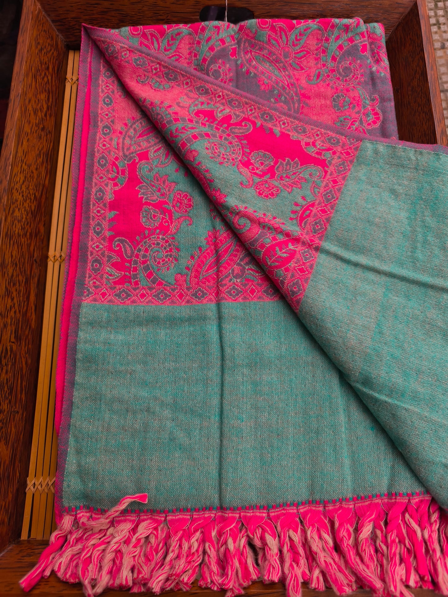 Warm Tibetan Yak Wool Shawl Scarf Stole Pashmina Blanket 73A