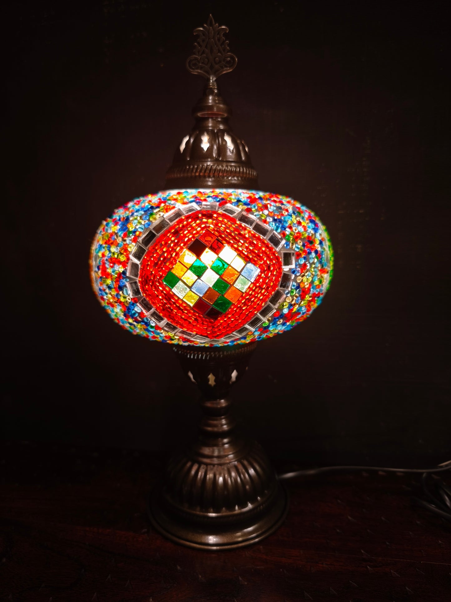 Turkish mosaic glass lamp ethnic decor 3A