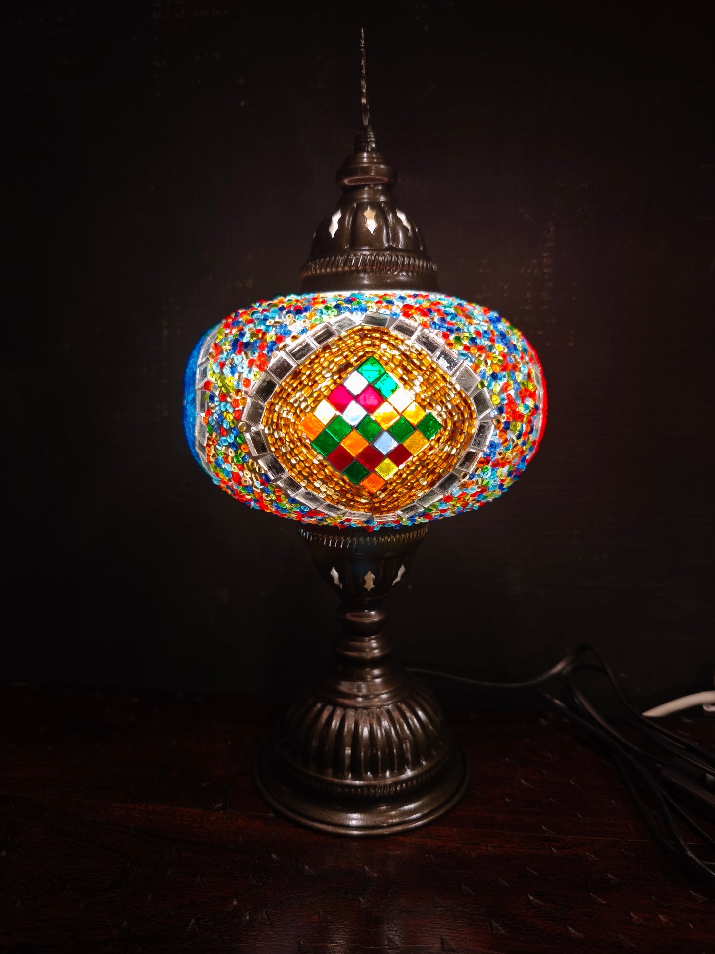 Turkish mosaic glass lamp ethnic decor 3A