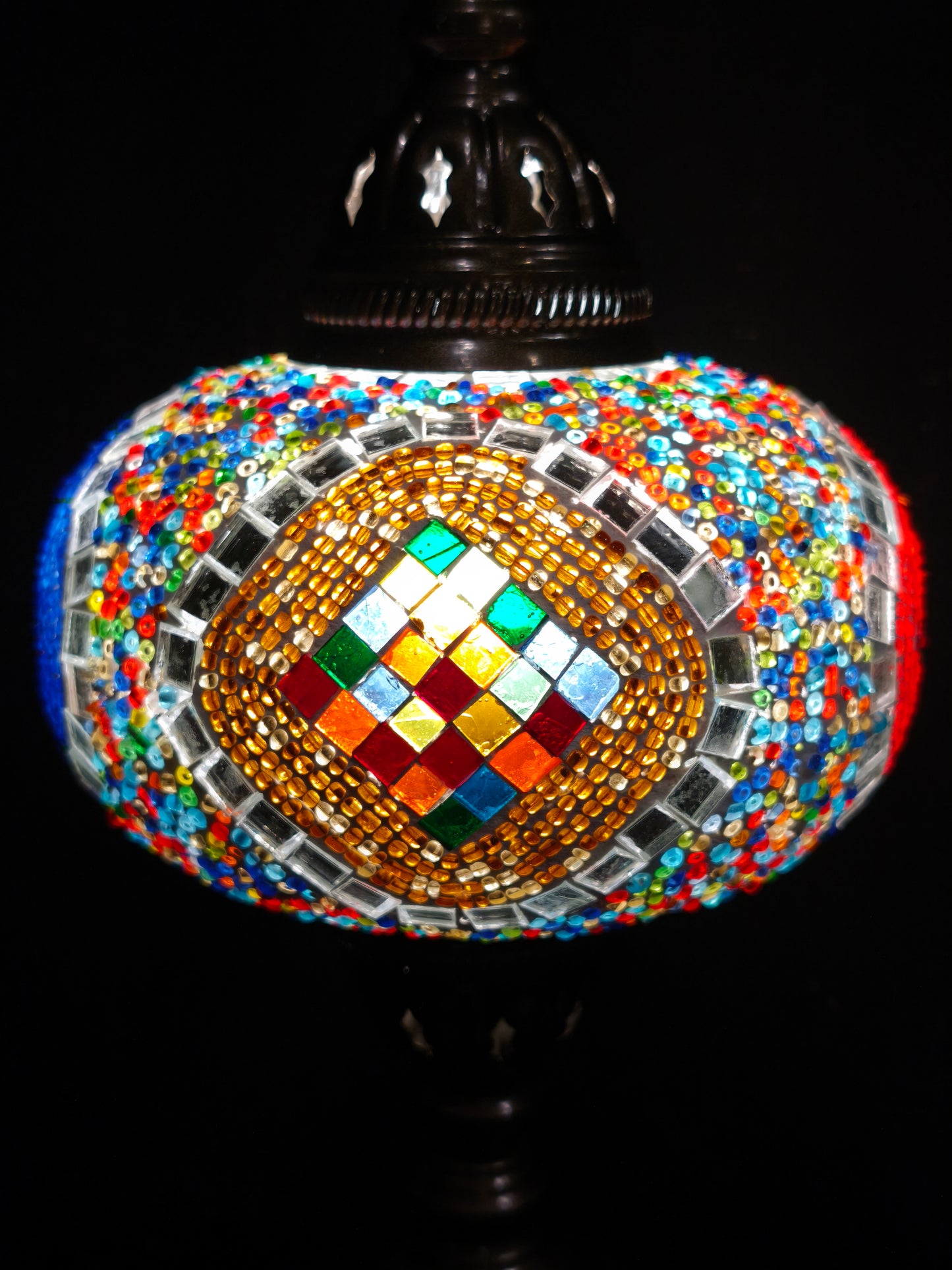 Turkish Mosaic Glass Lamp Ethnic Decor 5A