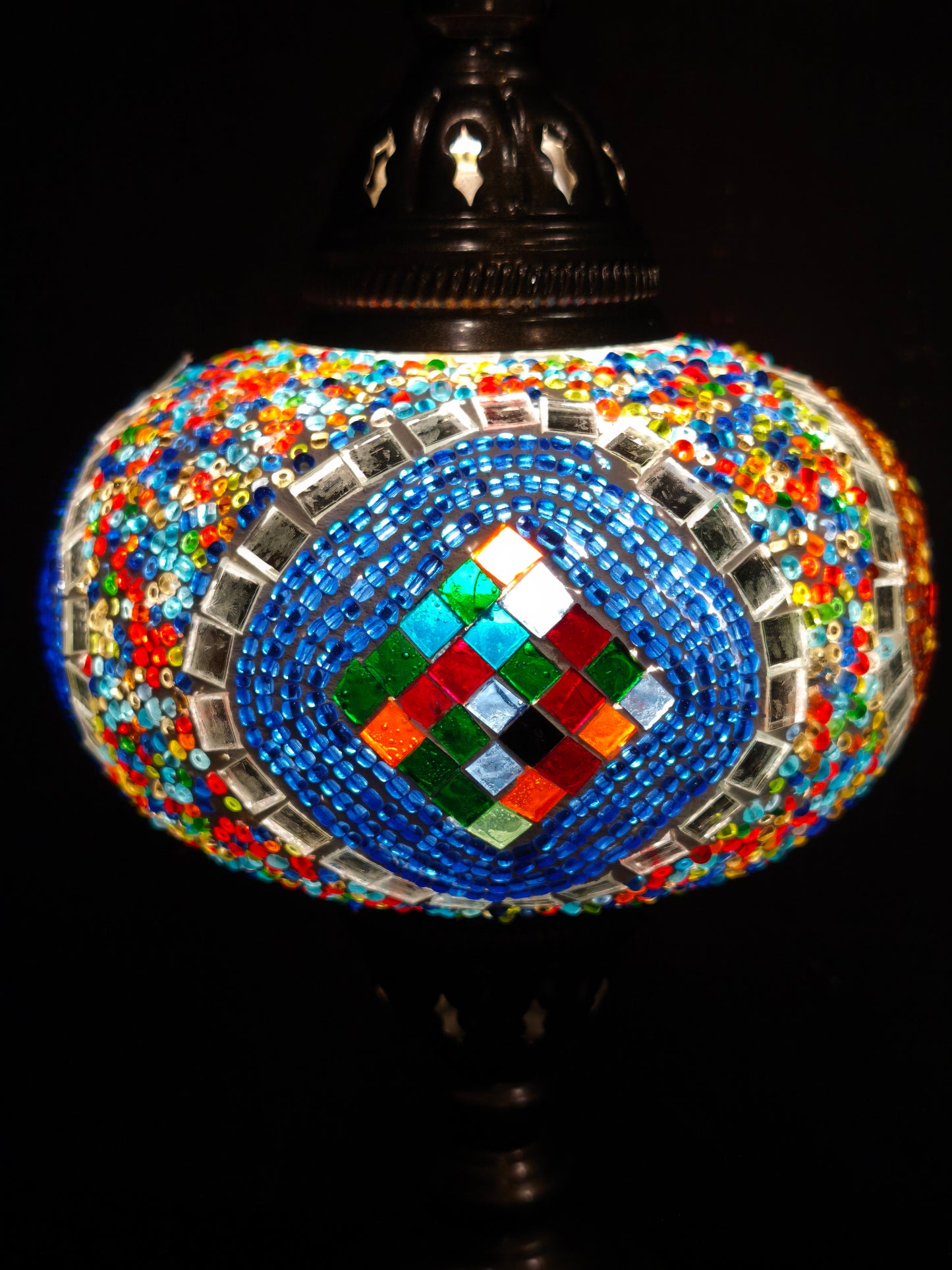 Turkish Mosaic Glass Lamp Ethnic Decor 5A