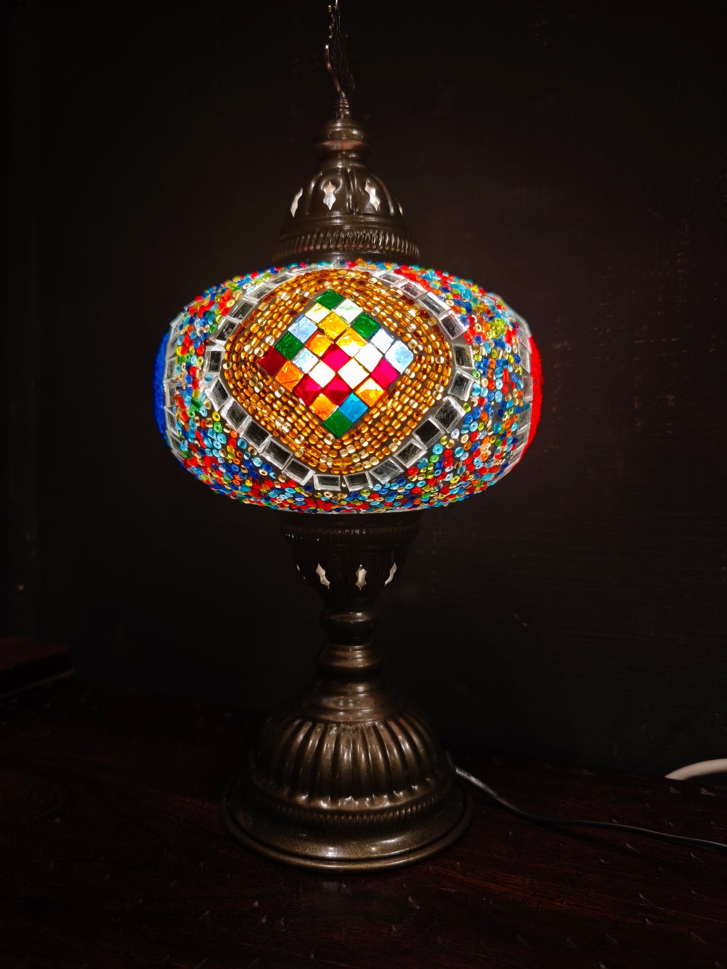 Turkish Mosaic Glass Lamp Ethnic Decor 5A