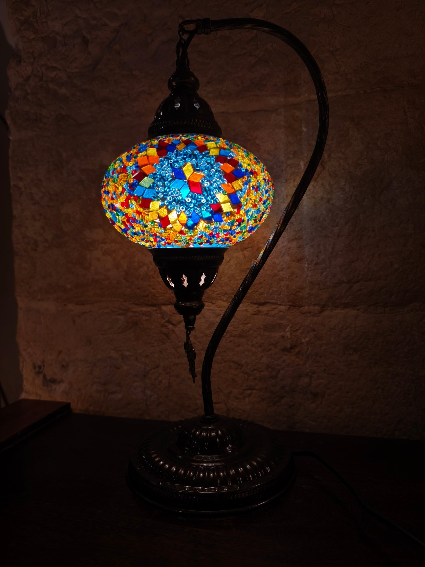 Turkish mosaic glass lamp ethnic decor 1A