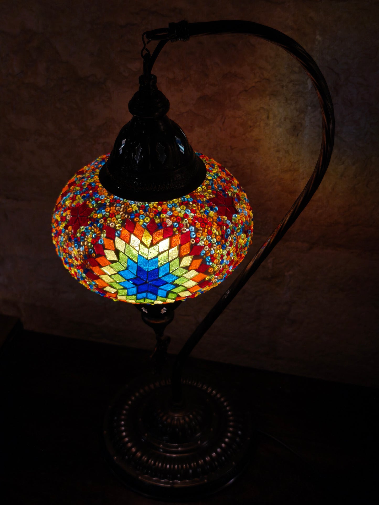 Turkish mosaic glass lamp ethnic decor 1A