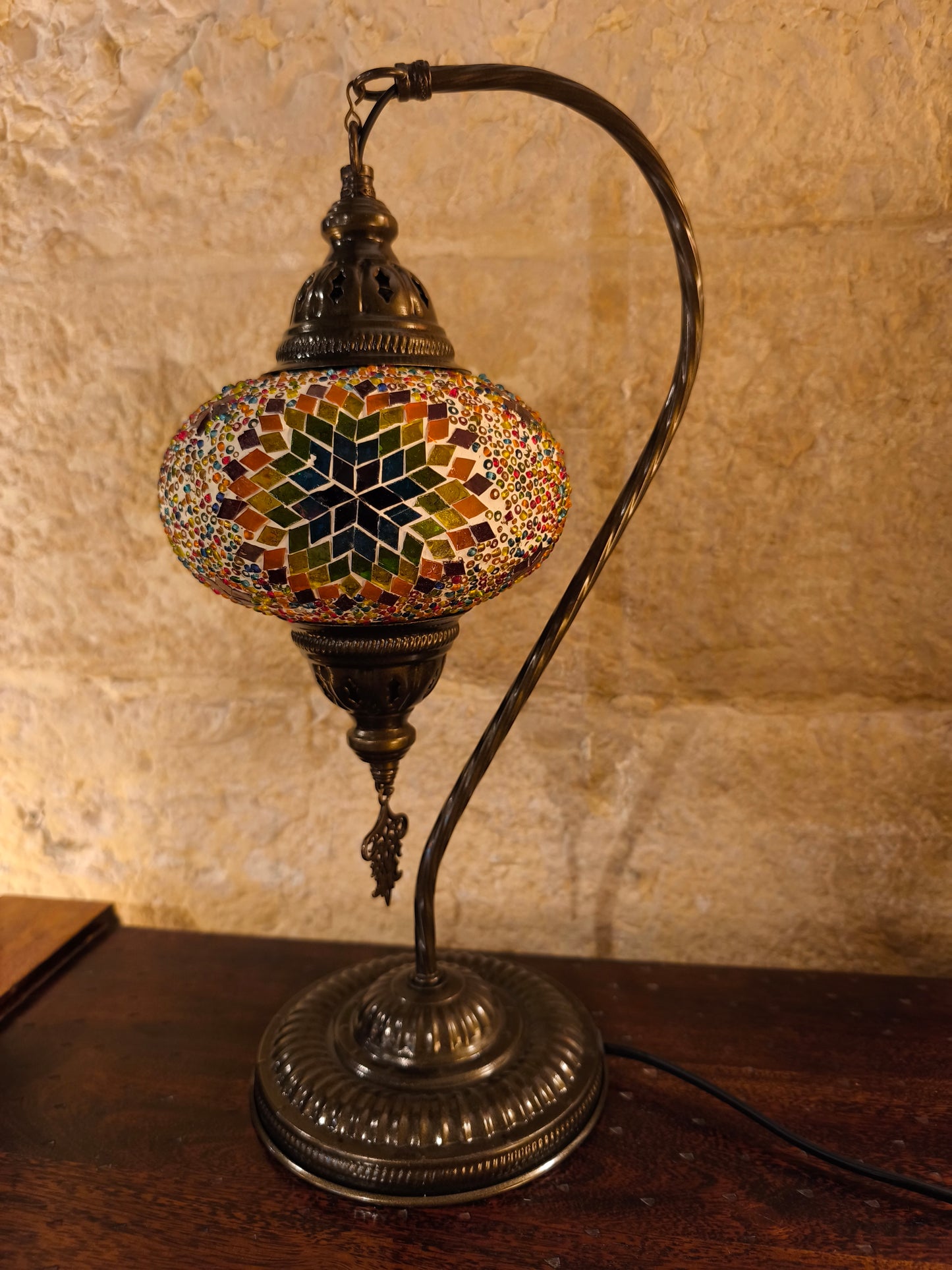 Turkish mosaic glass lamp ethnic decor 1A
