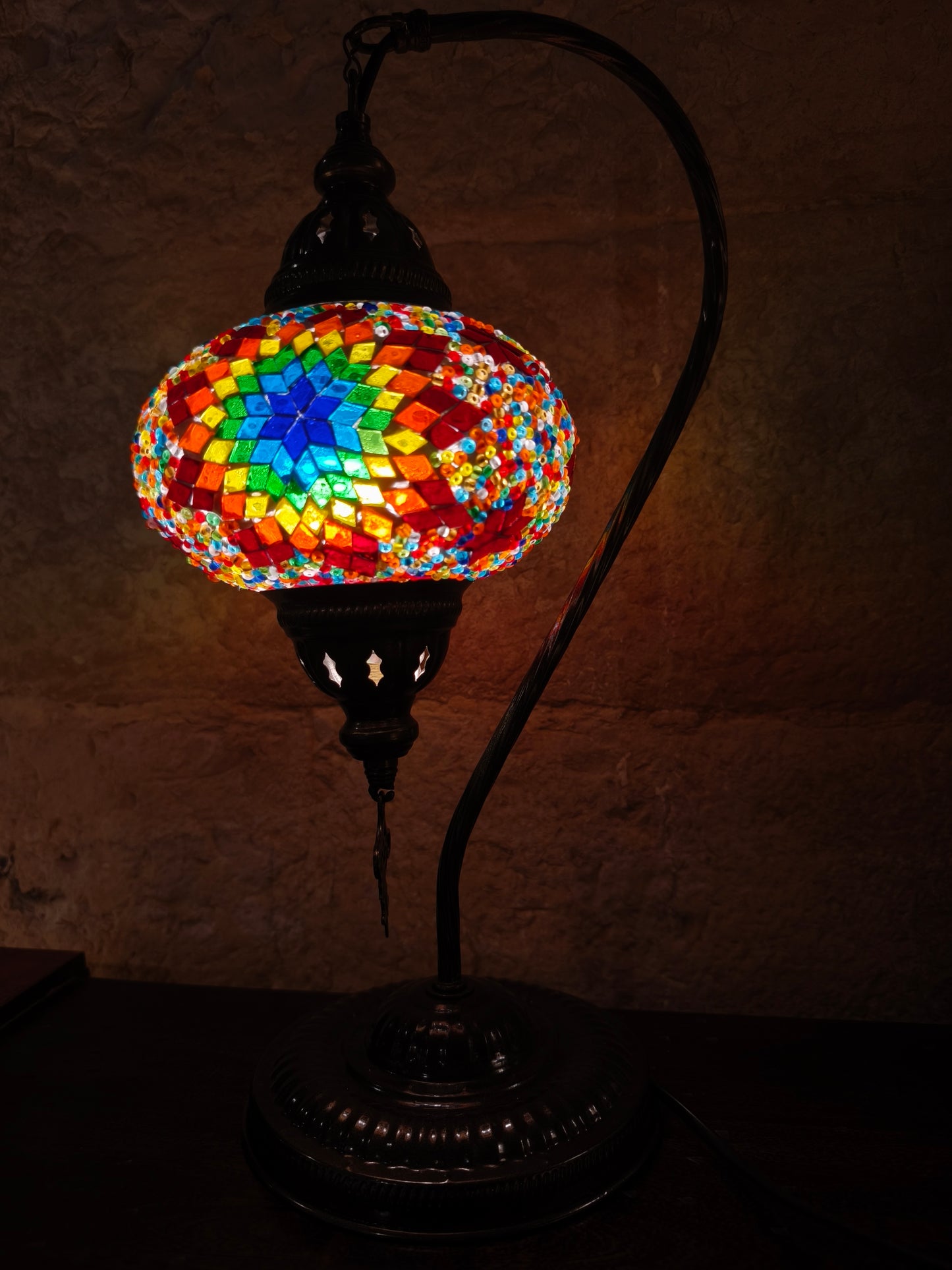 Turkish mosaic glass lamp ethnic decor 1A