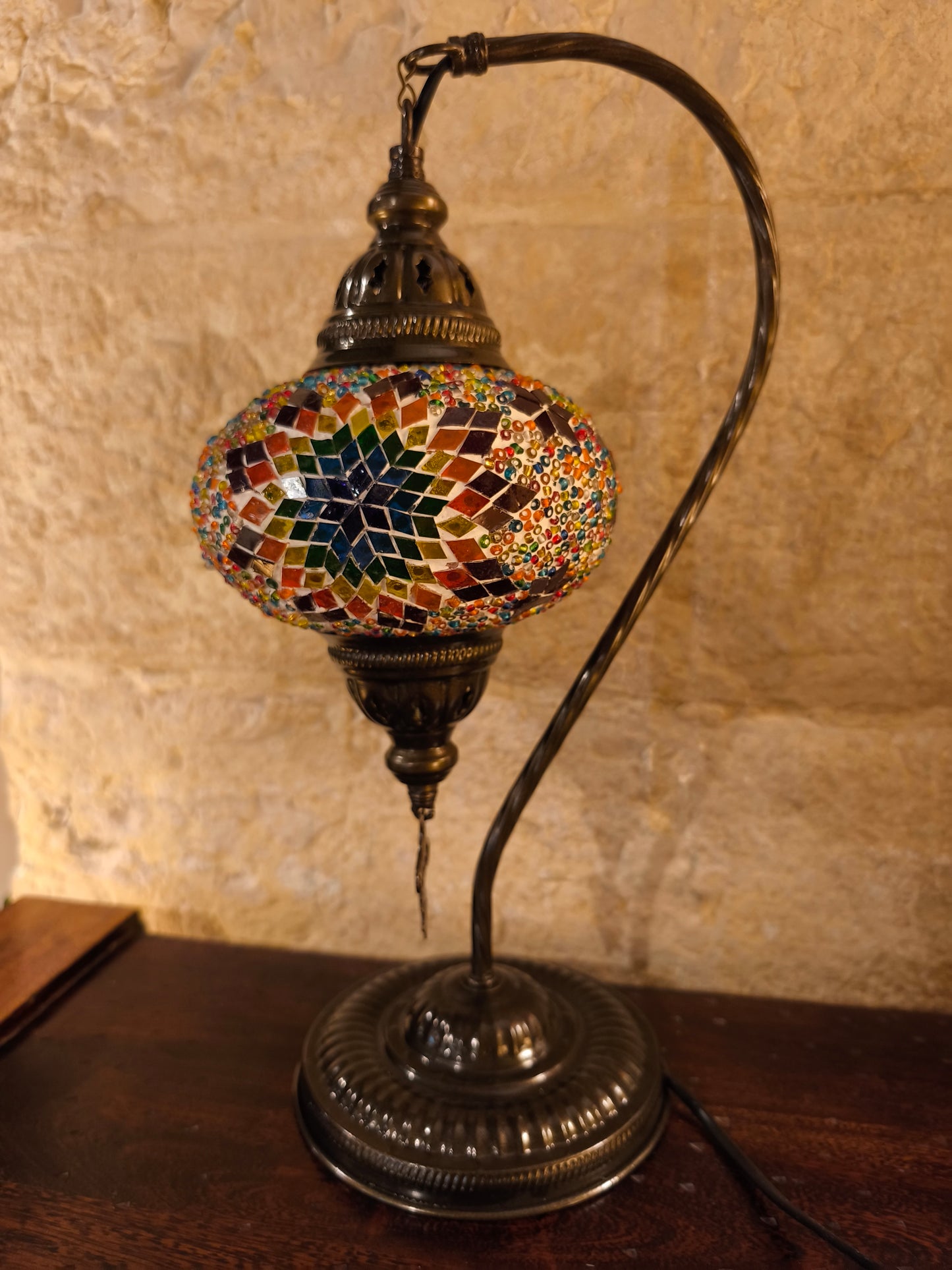 Turkish mosaic glass lamp ethnic decor 1A