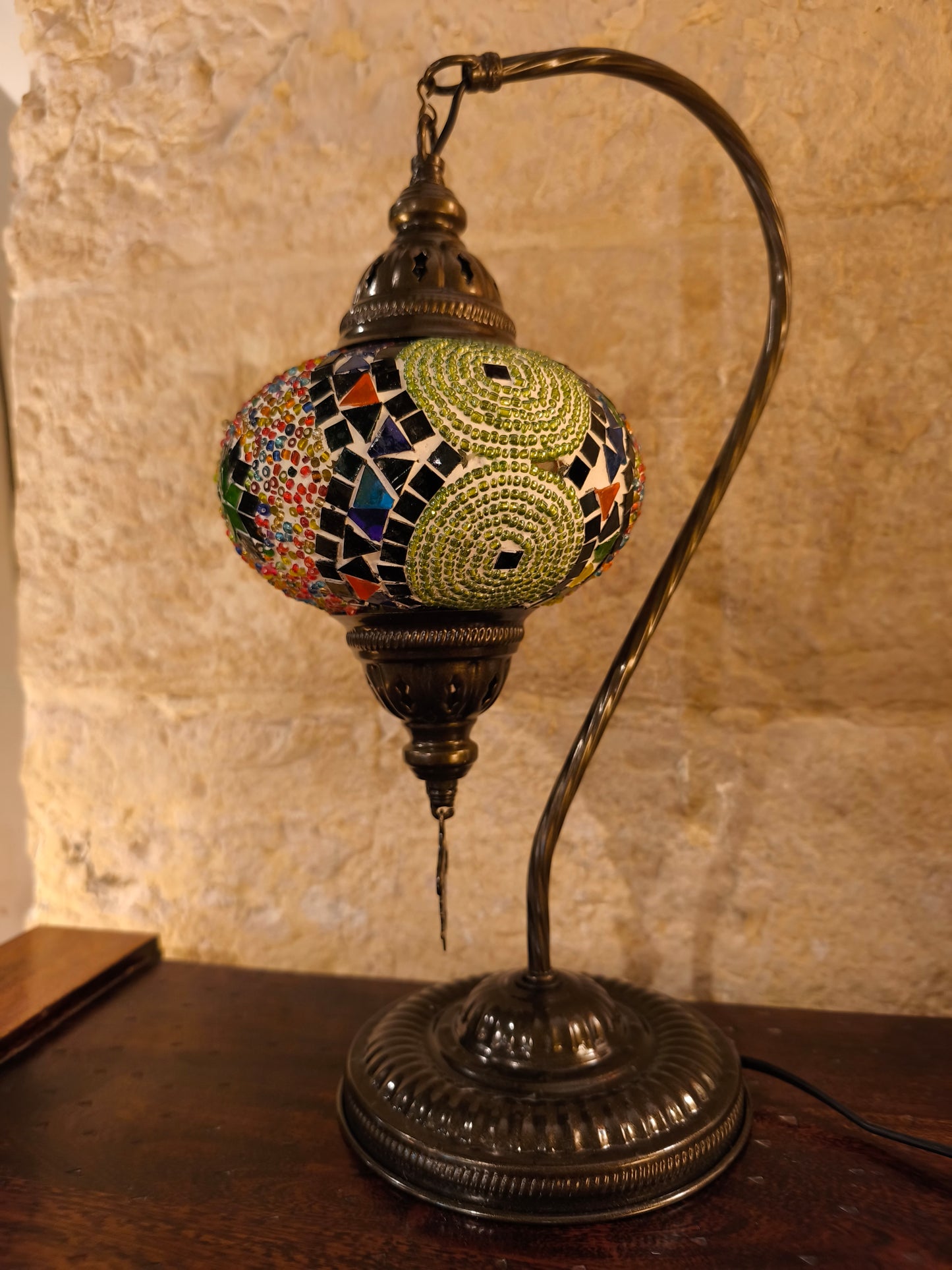 Turkish mosaic glass lamp ethnic decor 1A