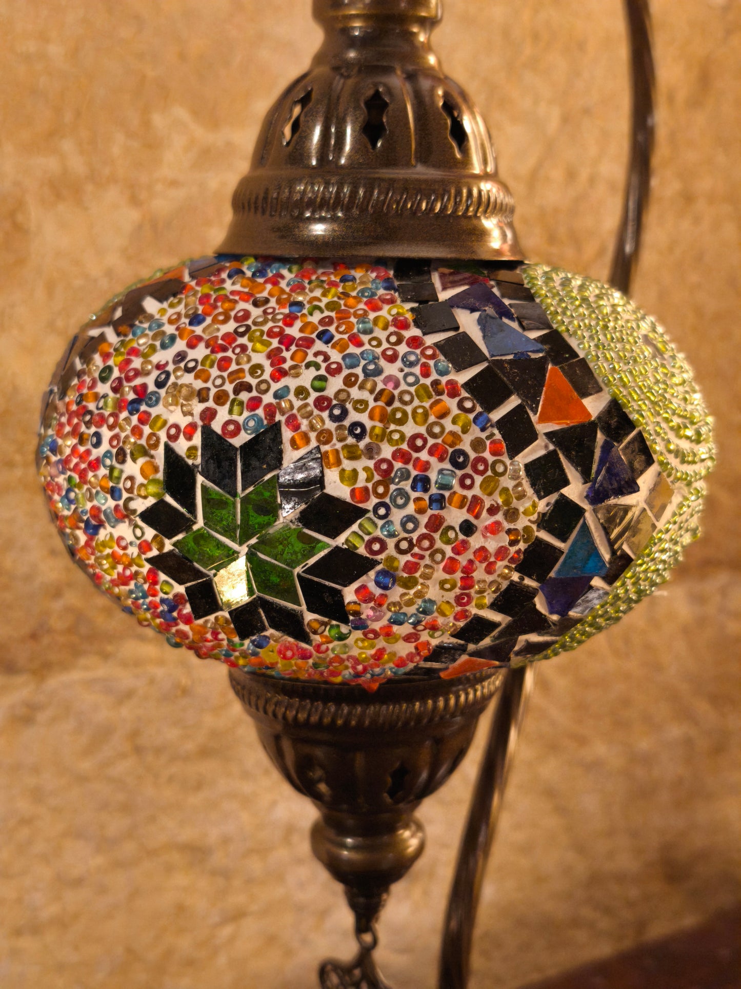 Turkish mosaic glass lamp ethnic decor 1A