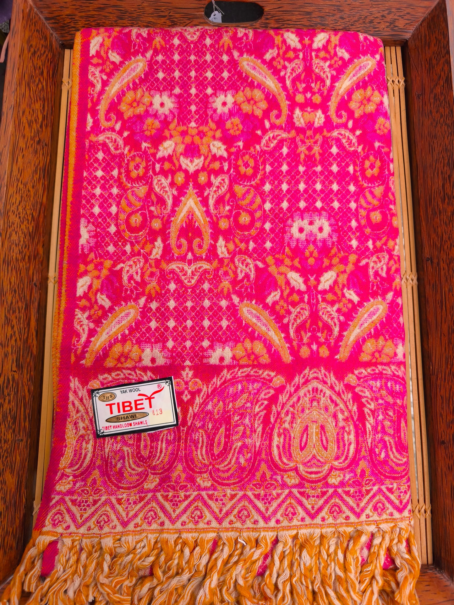 Warm Tibetan Yak Wool Shawl Scarf Stole Pashmina Blanket 75A