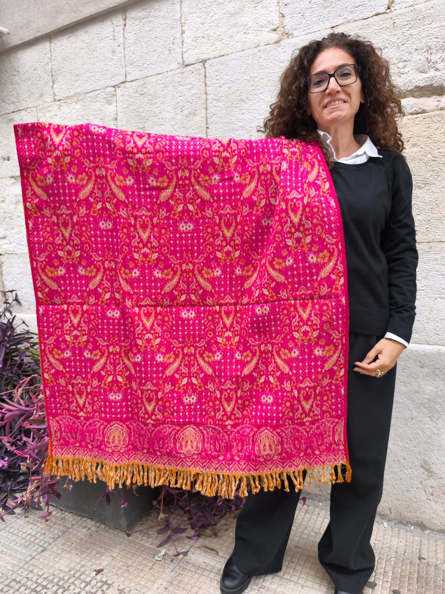 Warm Tibetan Yak Wool Shawl Scarf Stole Pashmina Blanket 75A