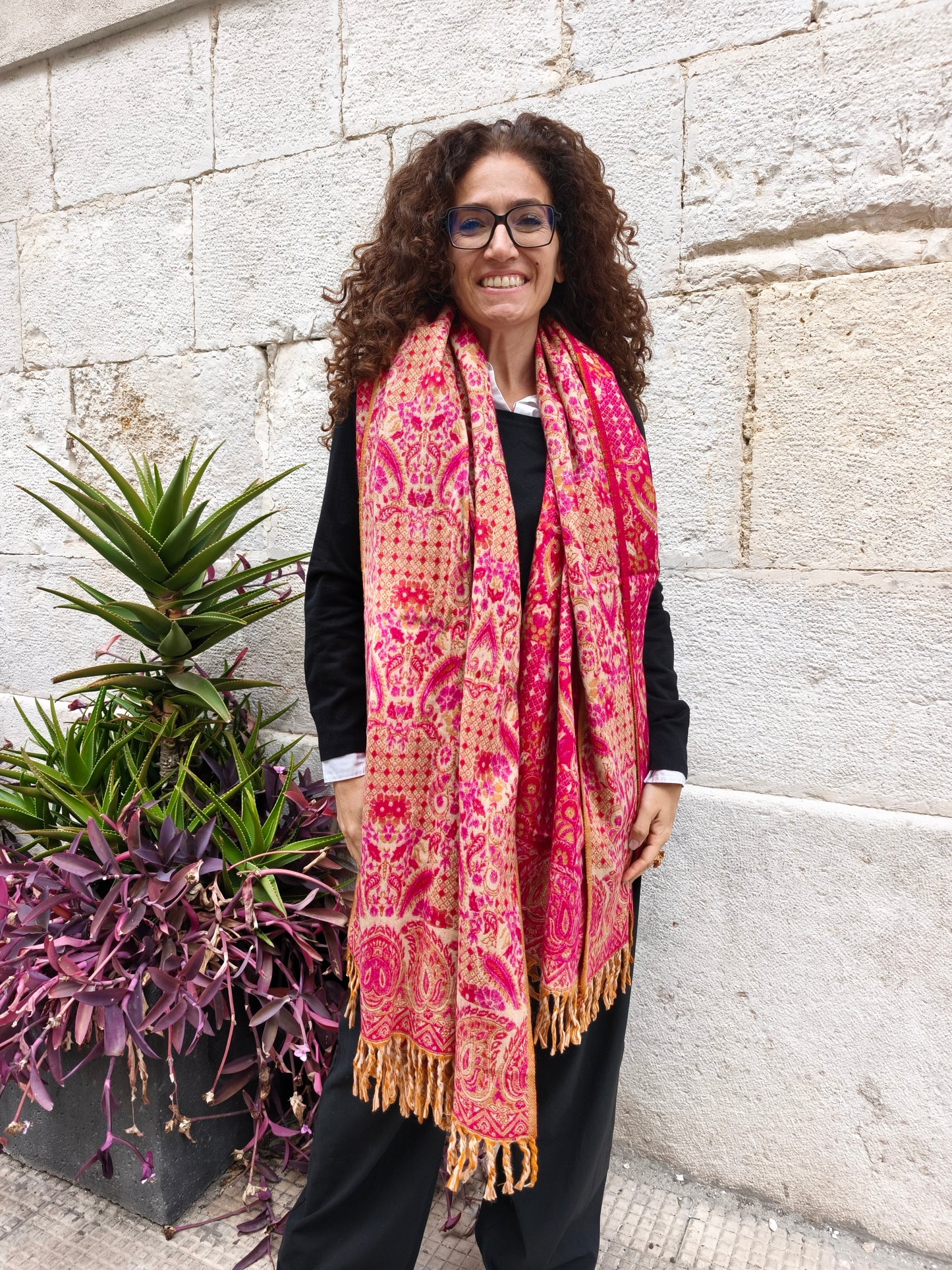 Warm Tibetan Yak Wool Shawl Scarf Stole Pashmina Blanket 75A