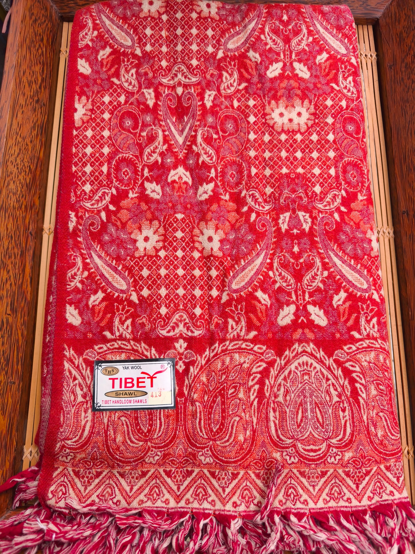 Warm Tibetan Yak Wool Shawl Scarf Stole Pashmina Blanket 75A