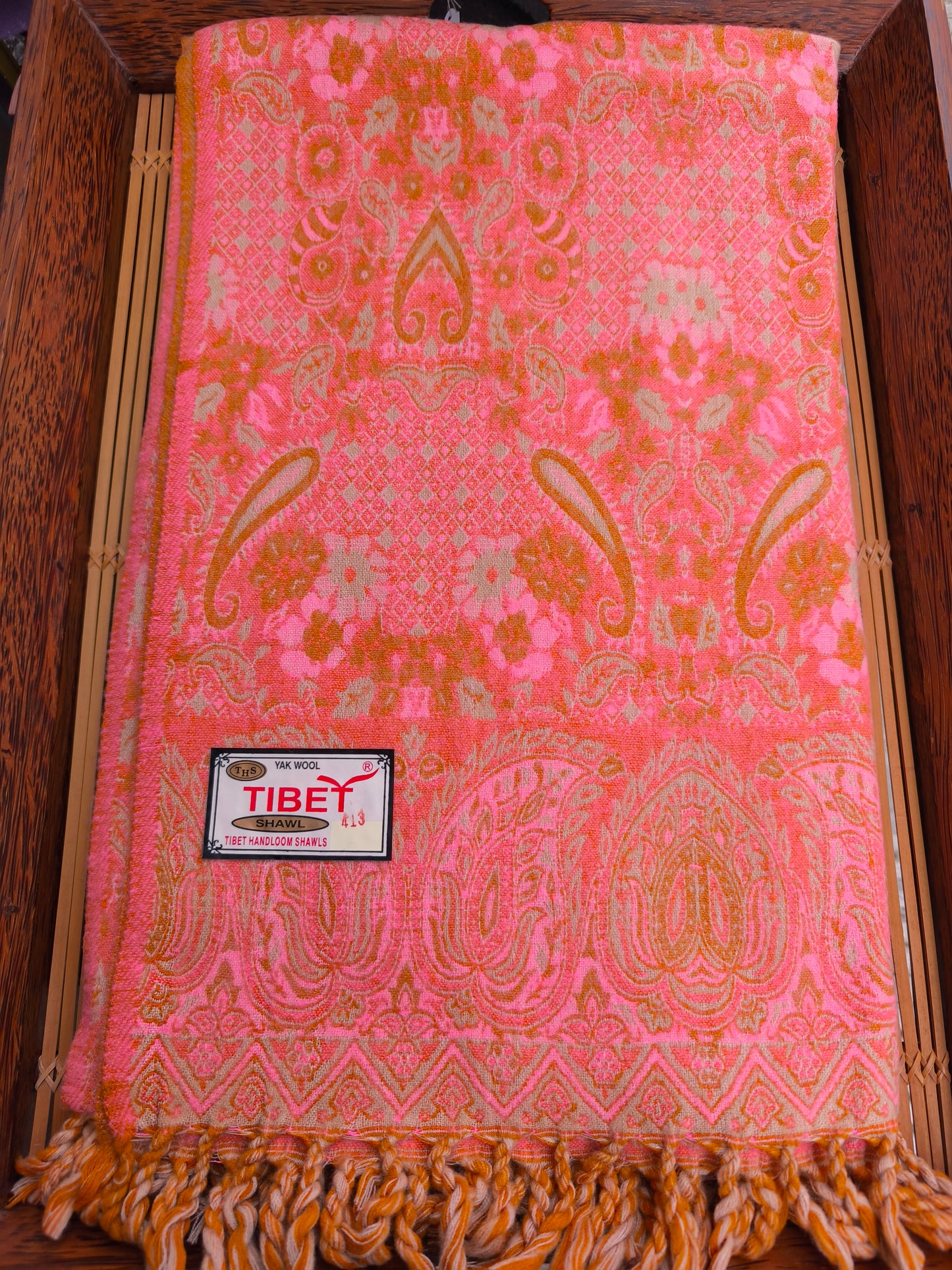 Warm Tibetan Yak Wool Shawl Scarf Stole Pashmina Blanket 75A