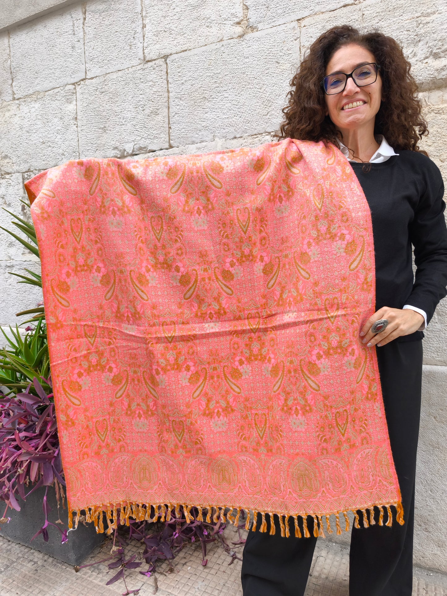 Warm Tibetan Yak Wool Shawl Scarf Stole Pashmina Blanket 75A