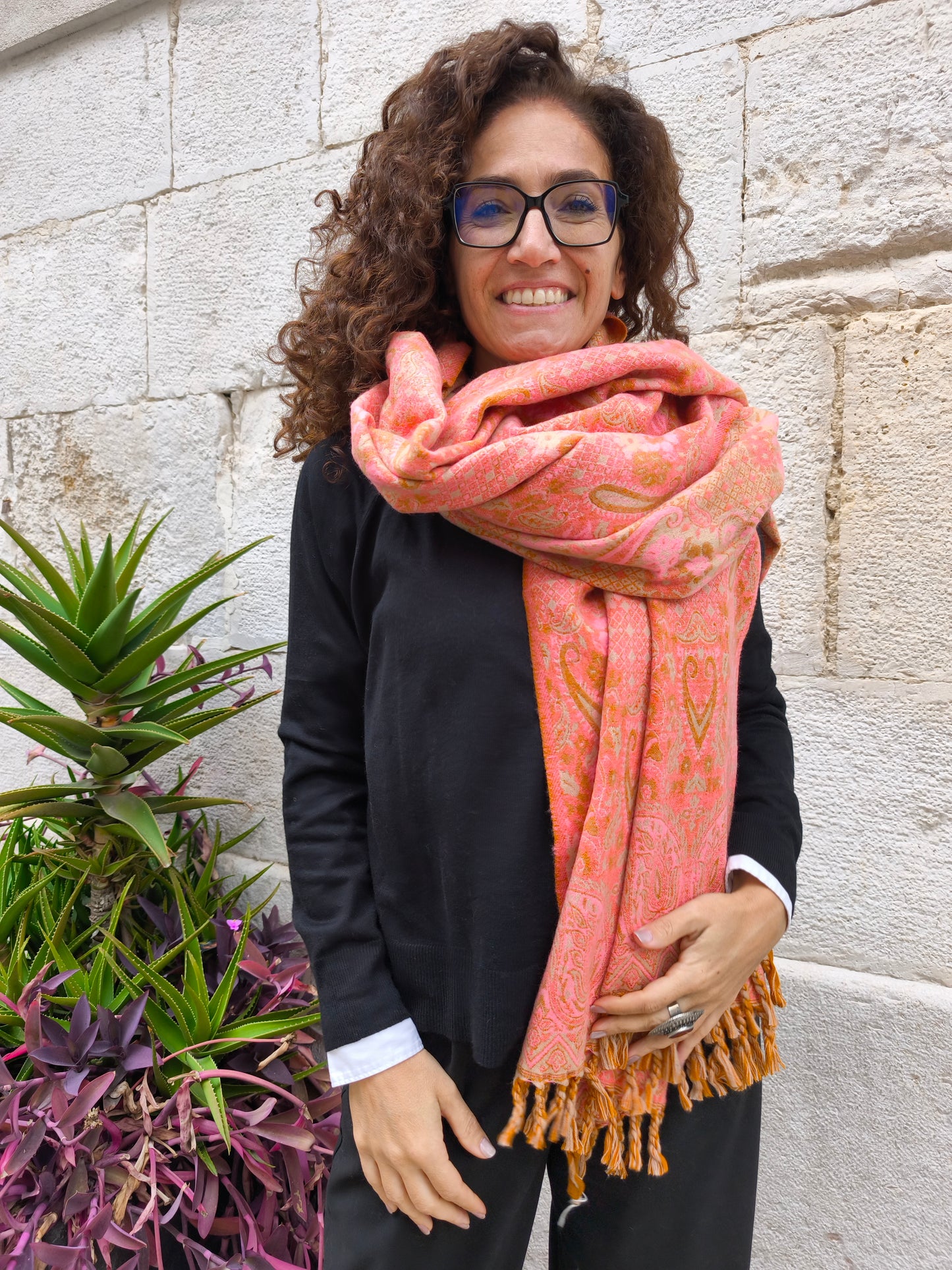 Warm Tibetan Yak Wool Shawl Scarf Stole Pashmina Blanket 75A