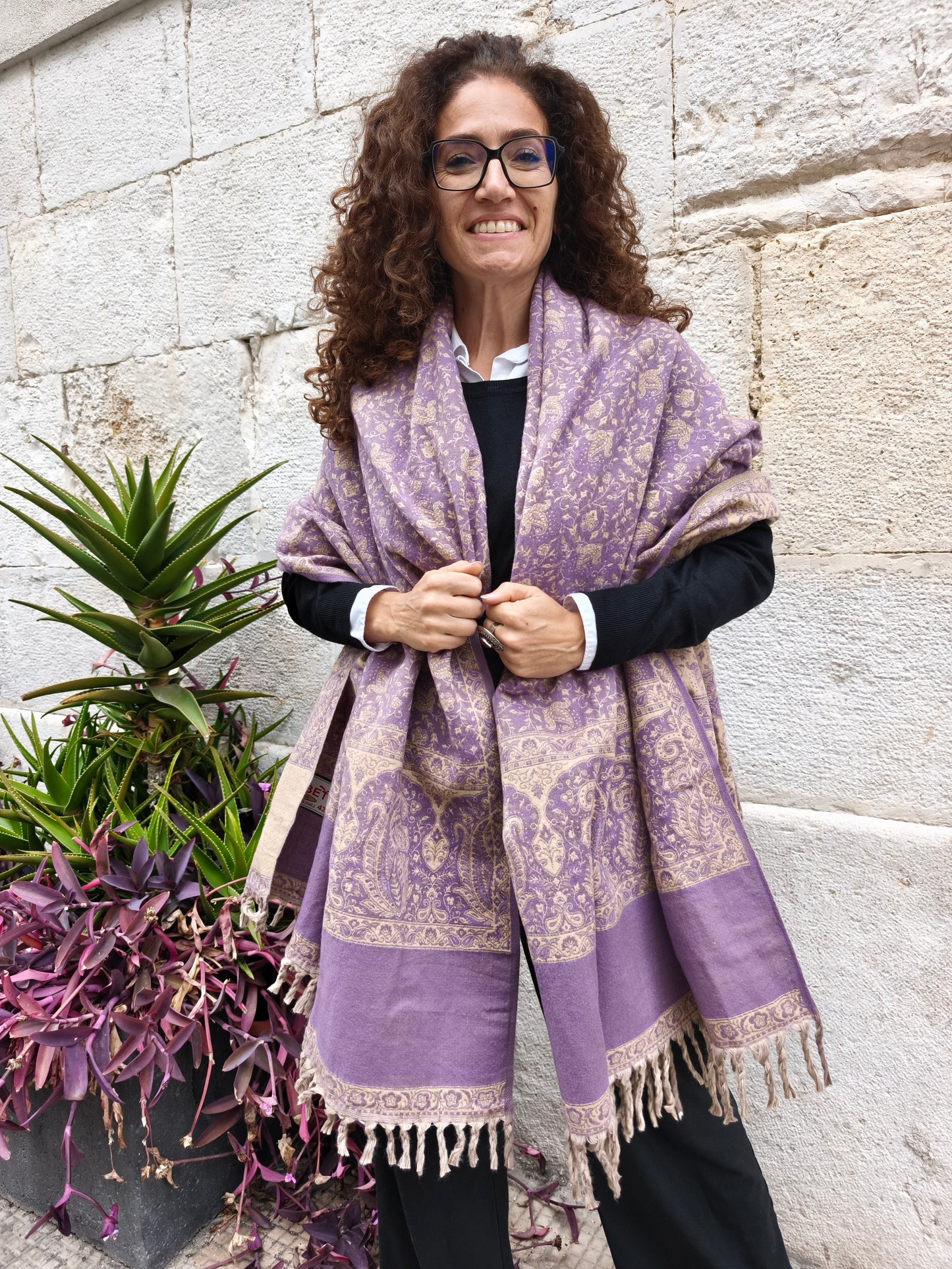 Warm Tibetan Yak Wool Shawl Scarf Stole Pashmina Blanket 75A