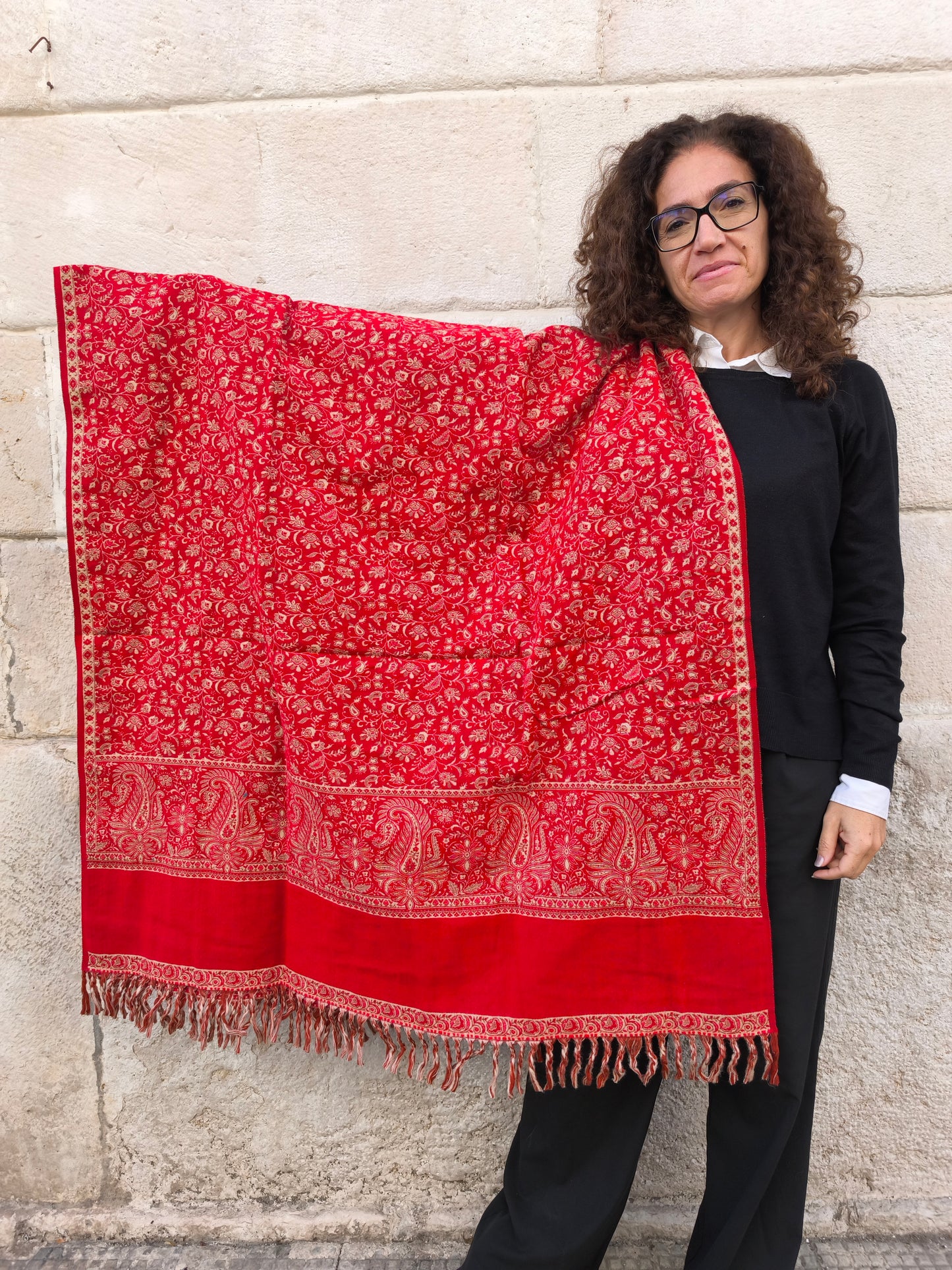 Warm Tibetan Yak Wool Shawl Scarf Stole Pashmina Blanket 75A