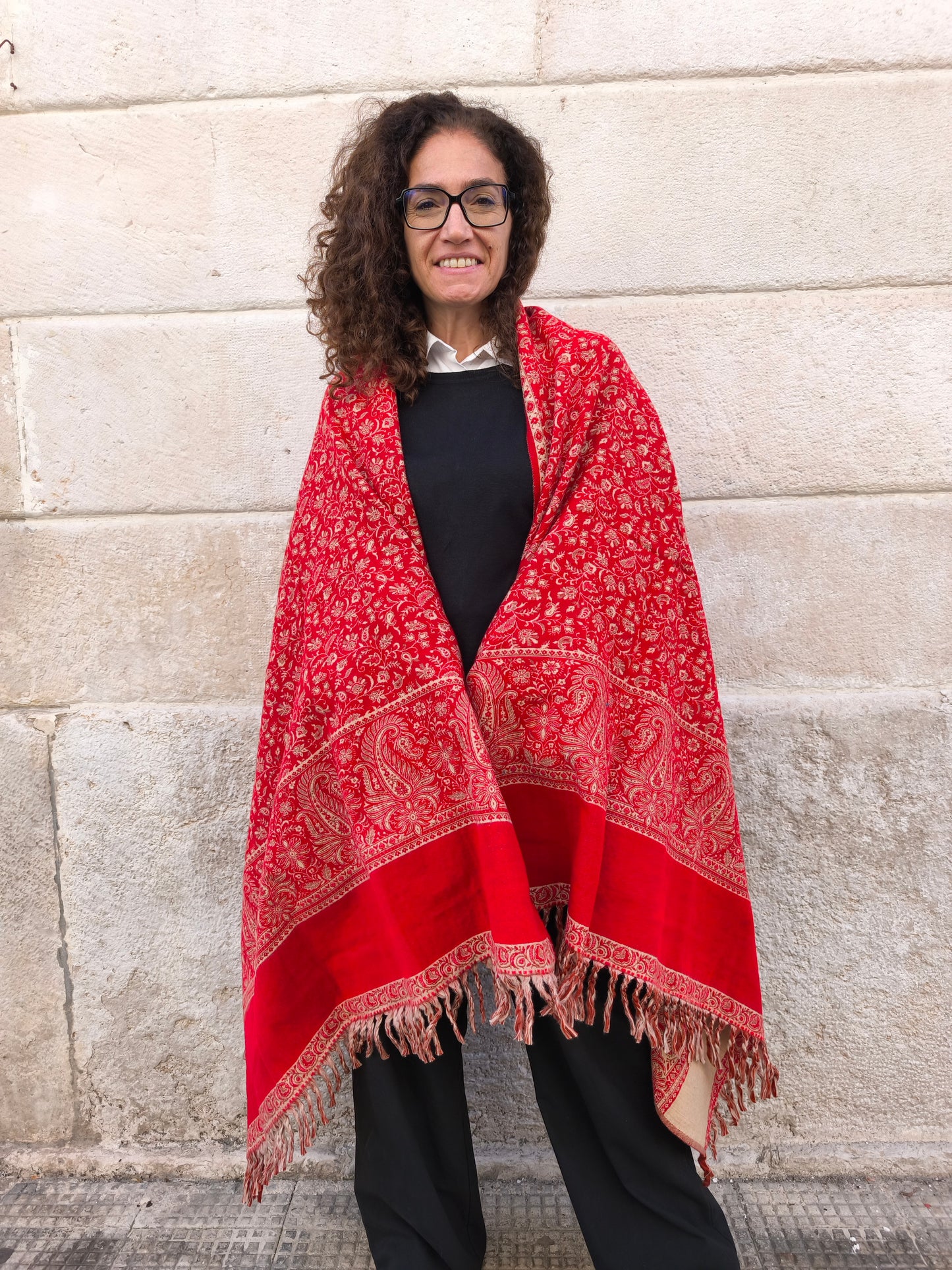 Warm Tibetan Yak Wool Shawl Scarf Stole Pashmina Blanket 75A