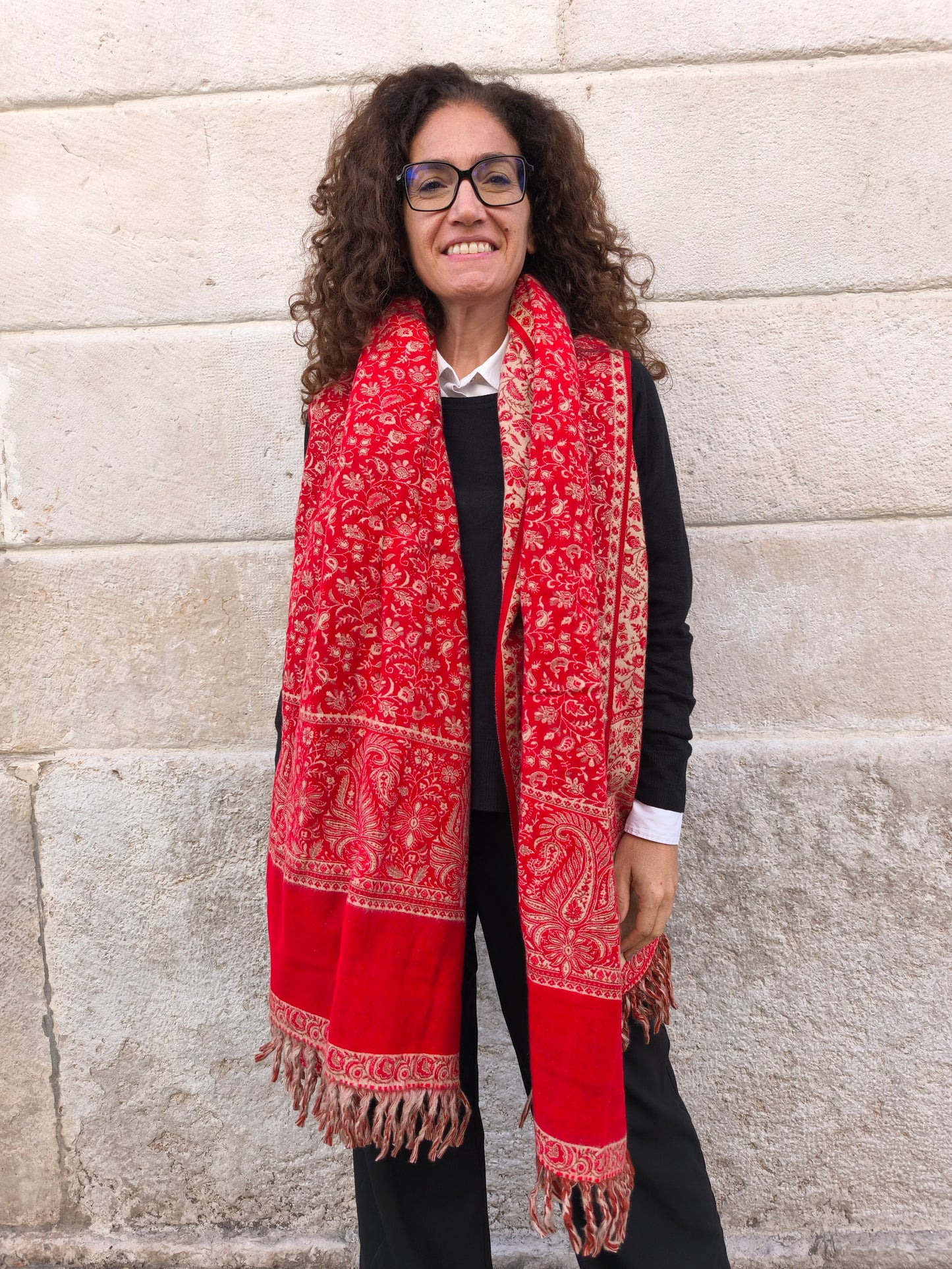 Warm Tibetan Yak Wool Shawl Scarf Stole Pashmina Blanket 75A