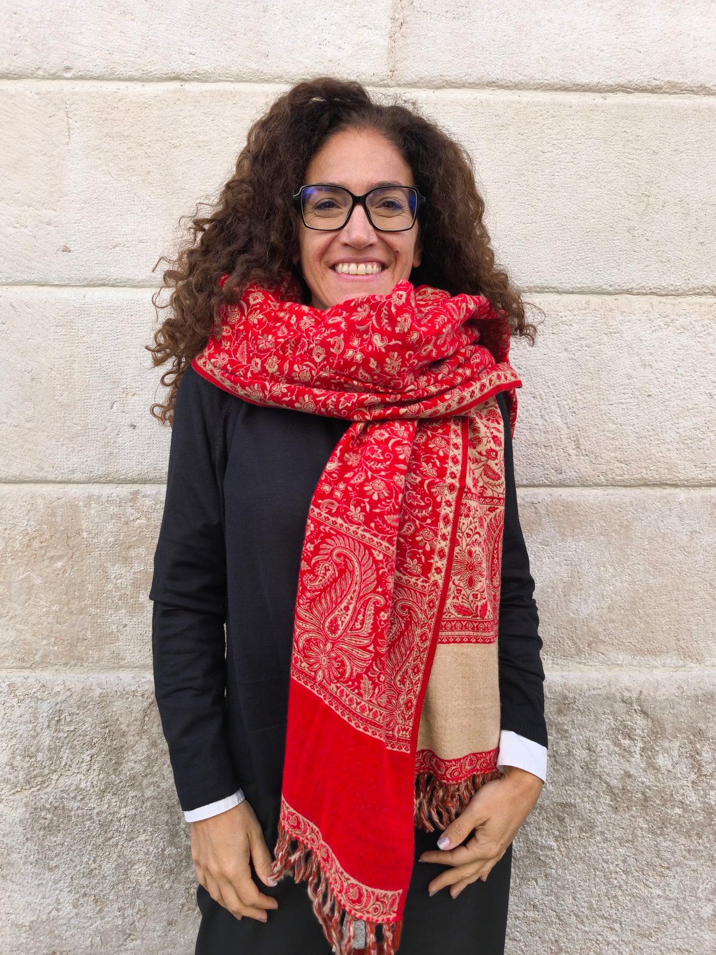 Warm Tibetan Yak Wool Shawl Scarf Stole Pashmina Blanket 75A