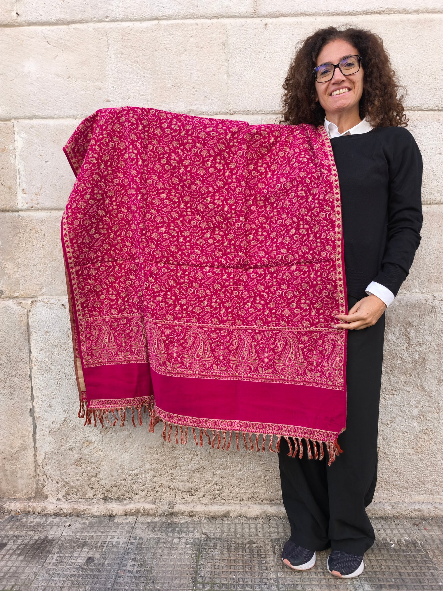 Warm Tibetan Yak Wool Shawl Scarf Stole Pashmina Blanket 75A