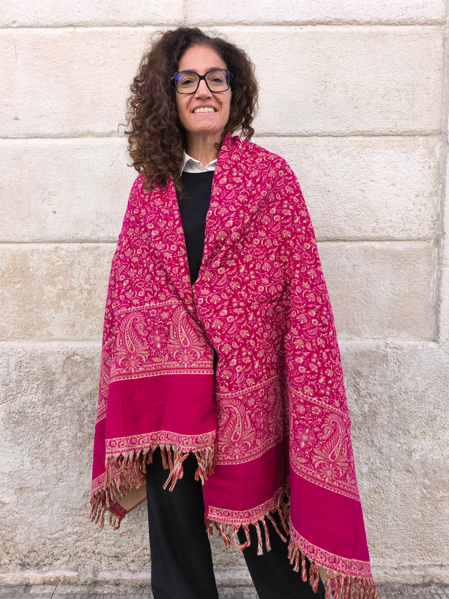 Warm Tibetan Yak Wool Shawl Scarf Stole Pashmina Blanket 75A