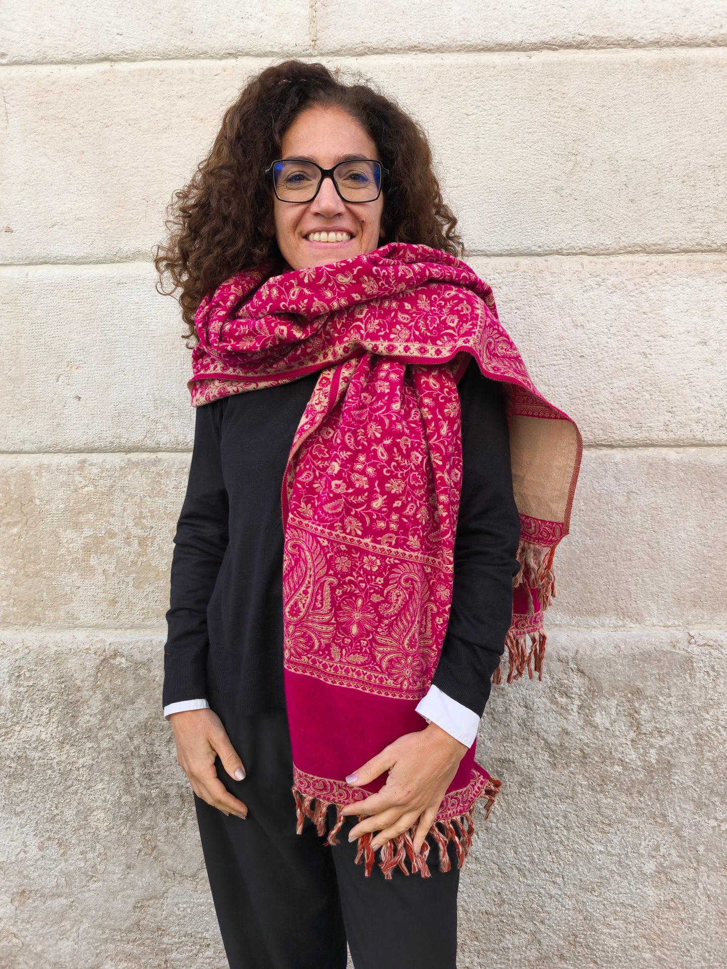 Warm Tibetan Yak Wool Shawl Scarf Stole Pashmina Blanket 75A