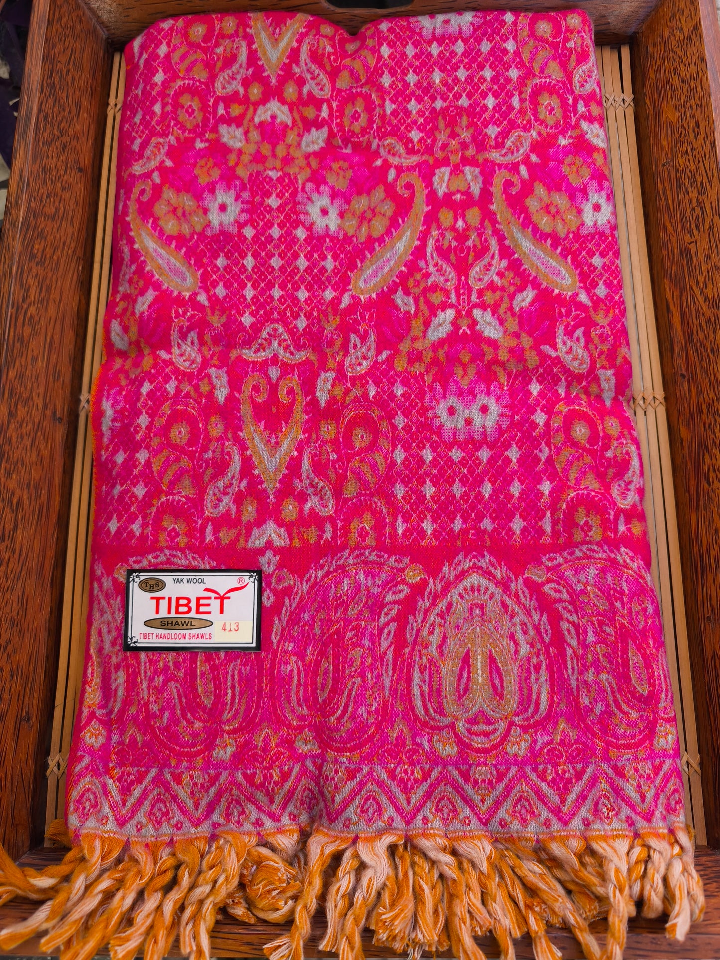 Warm Tibetan Yak Wool Shawl Scarf Stole Pashmina Blanket 75A