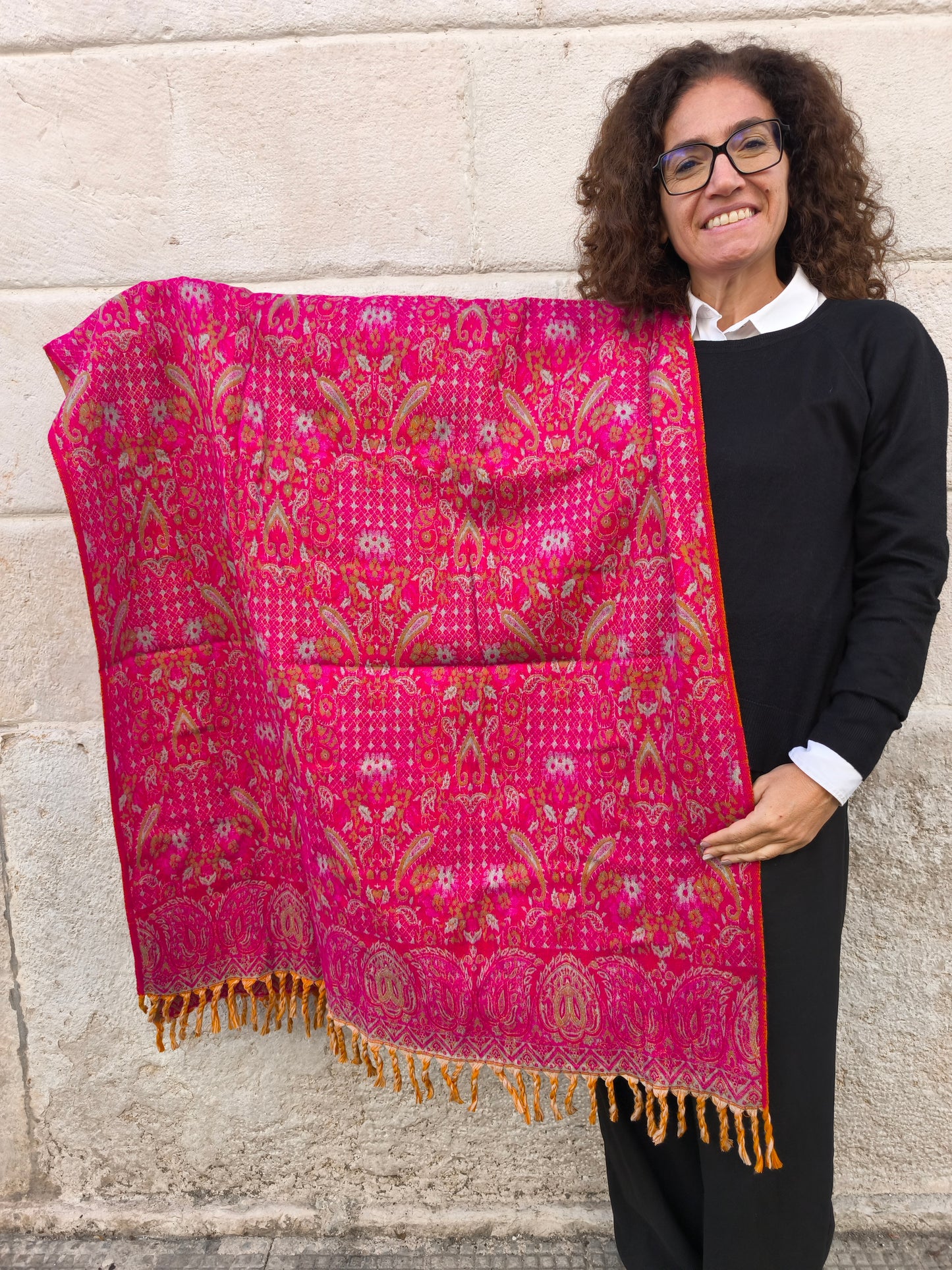 Warm Tibetan Yak Wool Shawl Scarf Stole Pashmina Blanket 75A