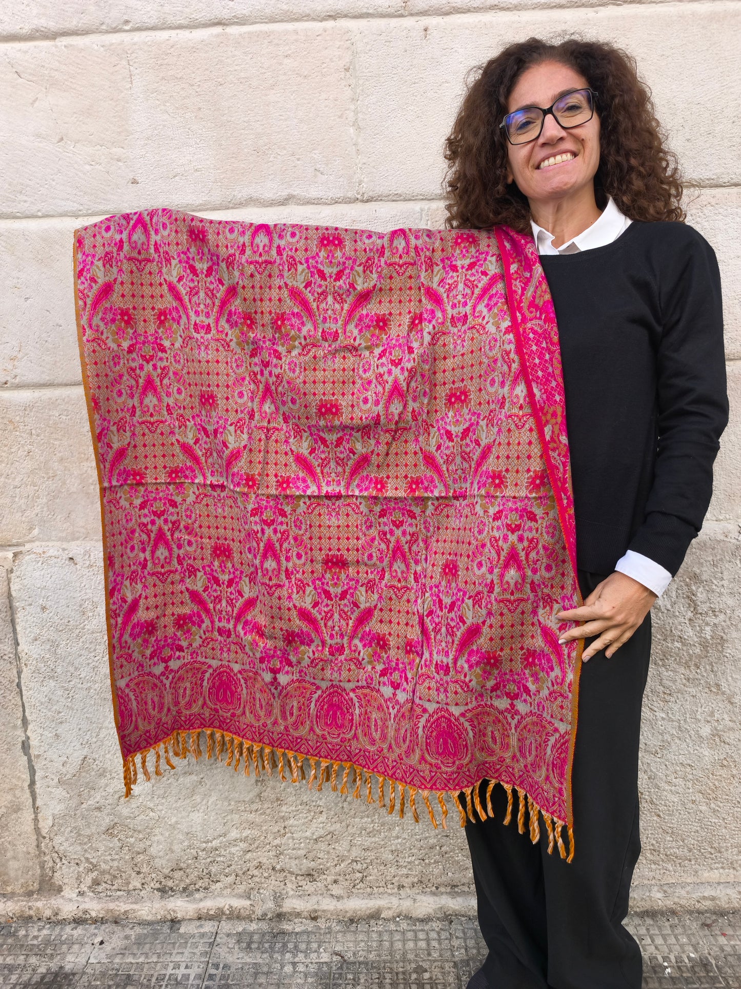 Warm Tibetan Yak Wool Shawl Scarf Stole Pashmina Blanket 75A