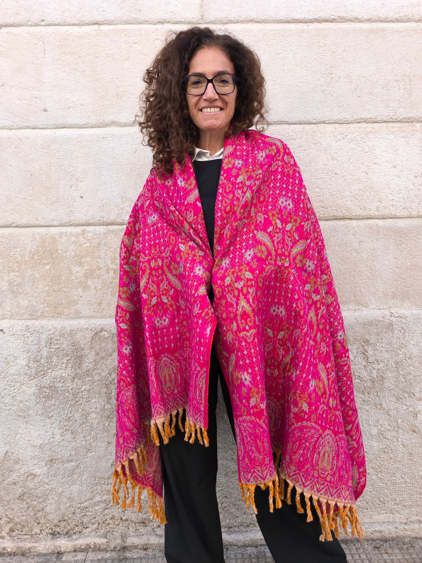 Warm Tibetan Yak Wool Shawl Scarf Stole Pashmina Blanket 75A