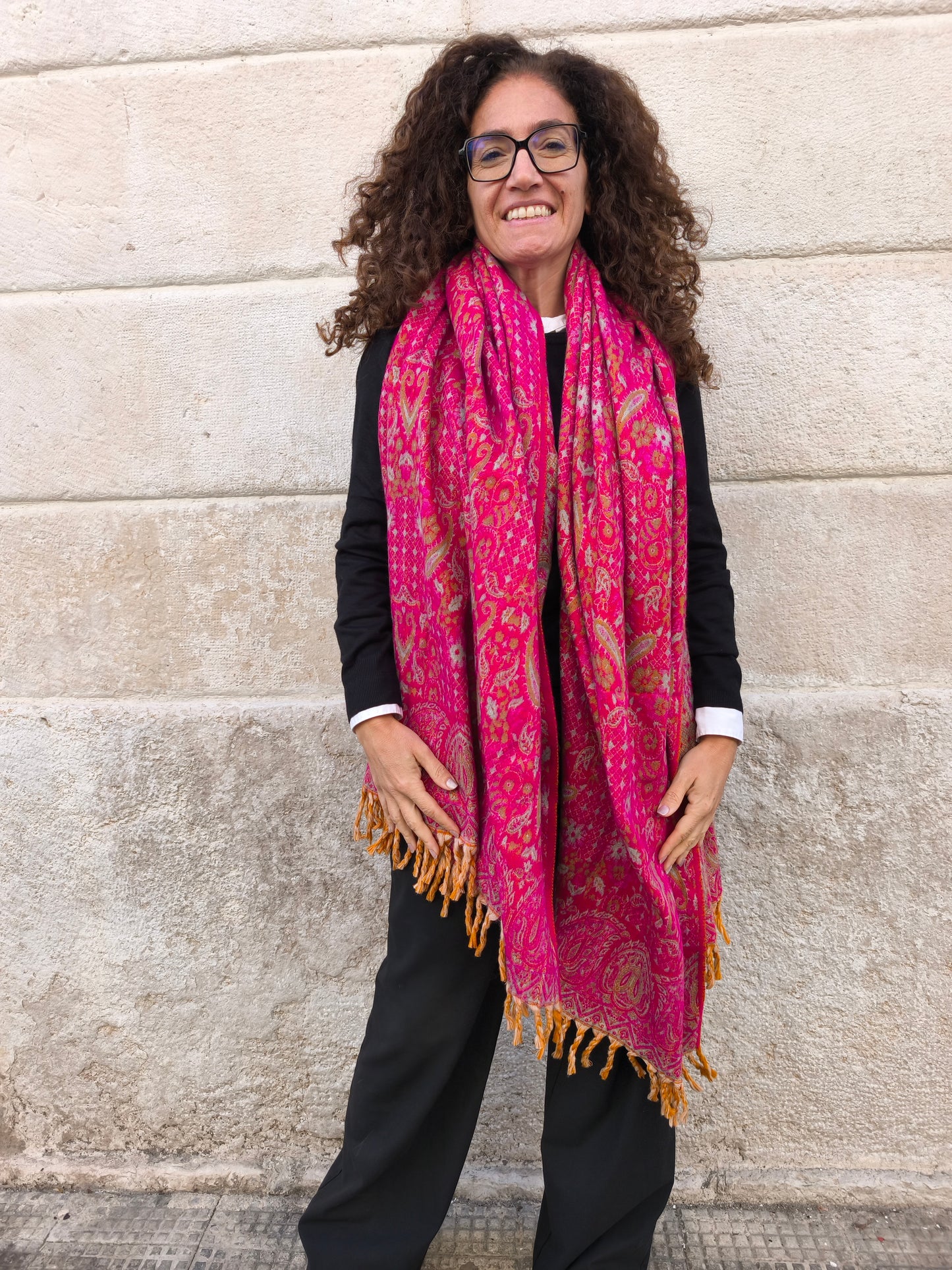 Warm Tibetan Yak Wool Shawl Scarf Stole Pashmina Blanket 75A