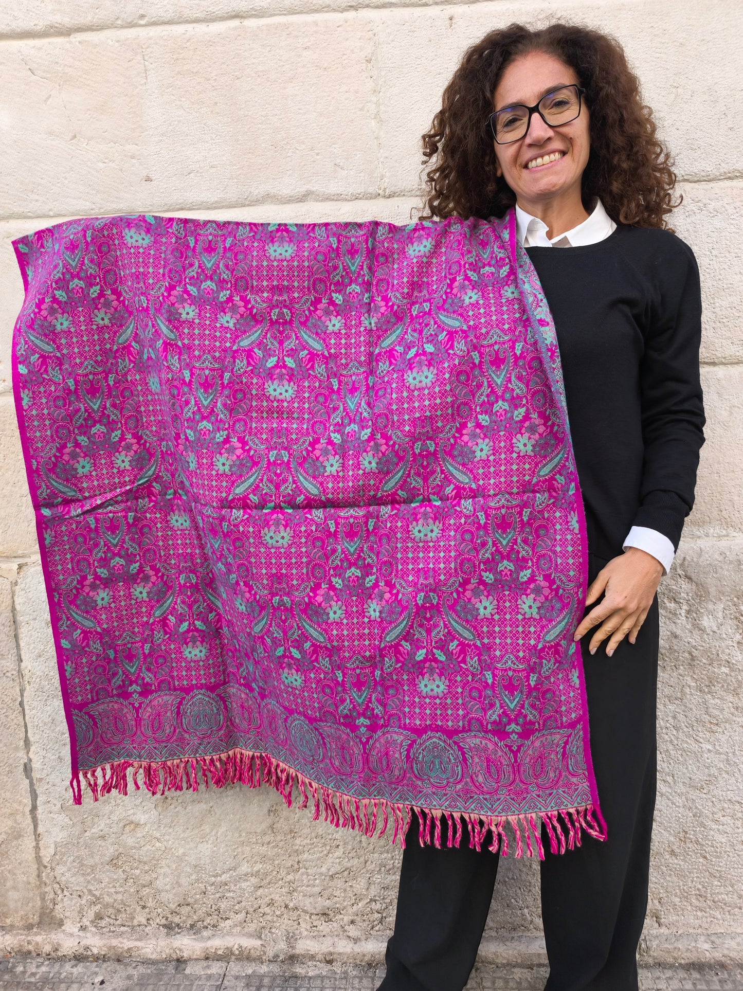 Warm Tibetan Yak Wool Shawl Scarf Stole Pashmina Blanket 75A