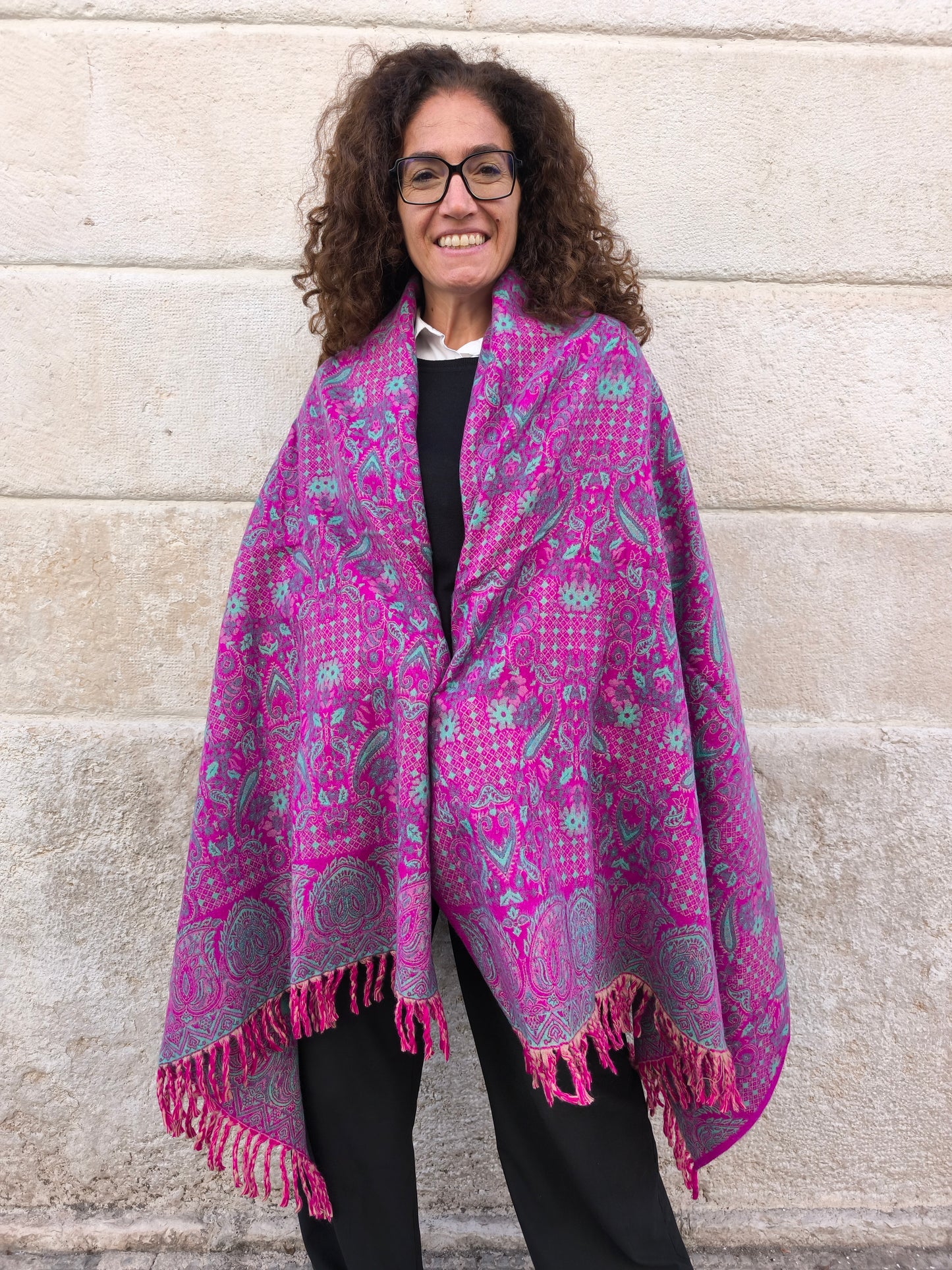 Warm Tibetan Yak Wool Shawl Scarf Stole Pashmina Blanket 75A