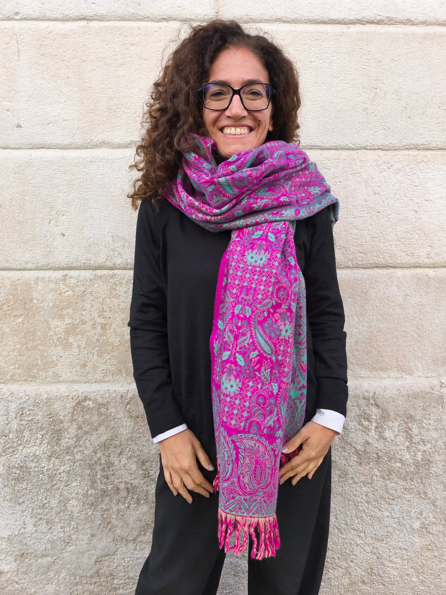 Warm Tibetan Yak Wool Shawl Scarf Stole Pashmina Blanket 75A