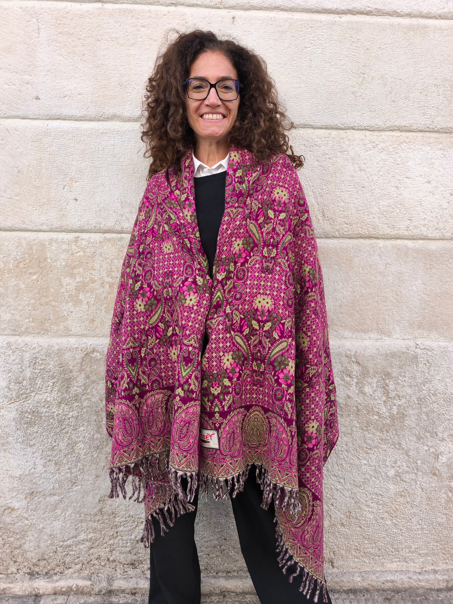 Warm Tibetan Yak Wool Shawl Scarf Stole Pashmina Blanket 75A