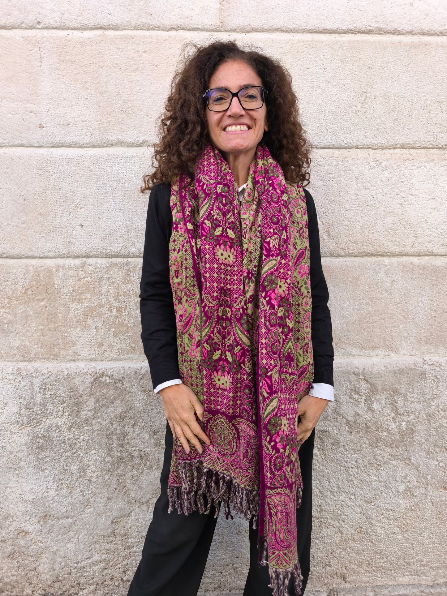 Warm Tibetan Yak Wool Shawl Scarf Stole Pashmina Blanket 75A