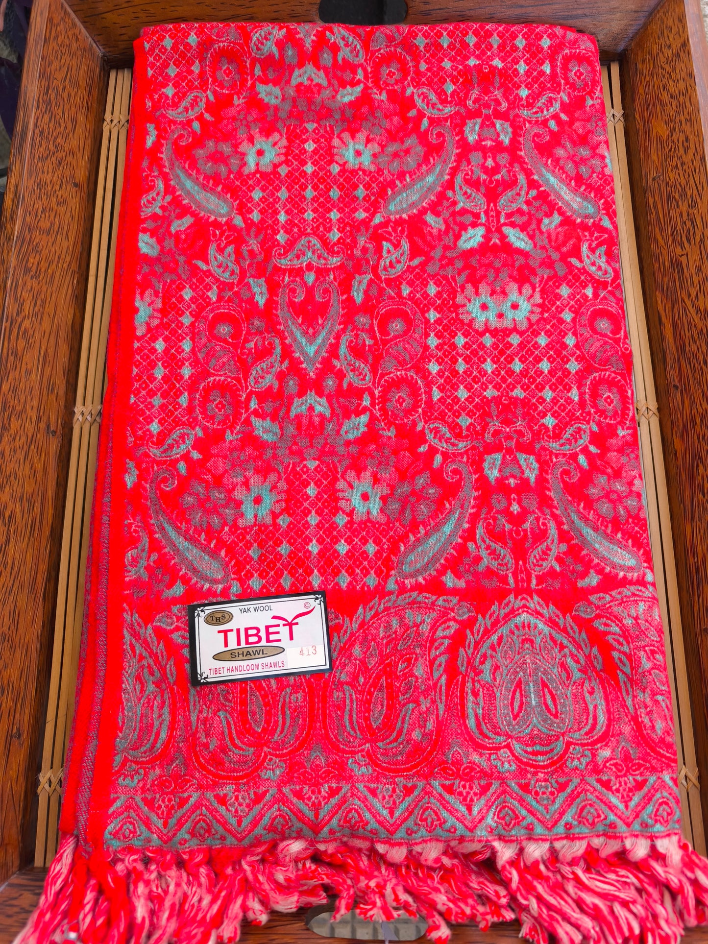 Warm Tibetan Yak Wool Shawl Scarf Stole Pashmina Blanket 75A