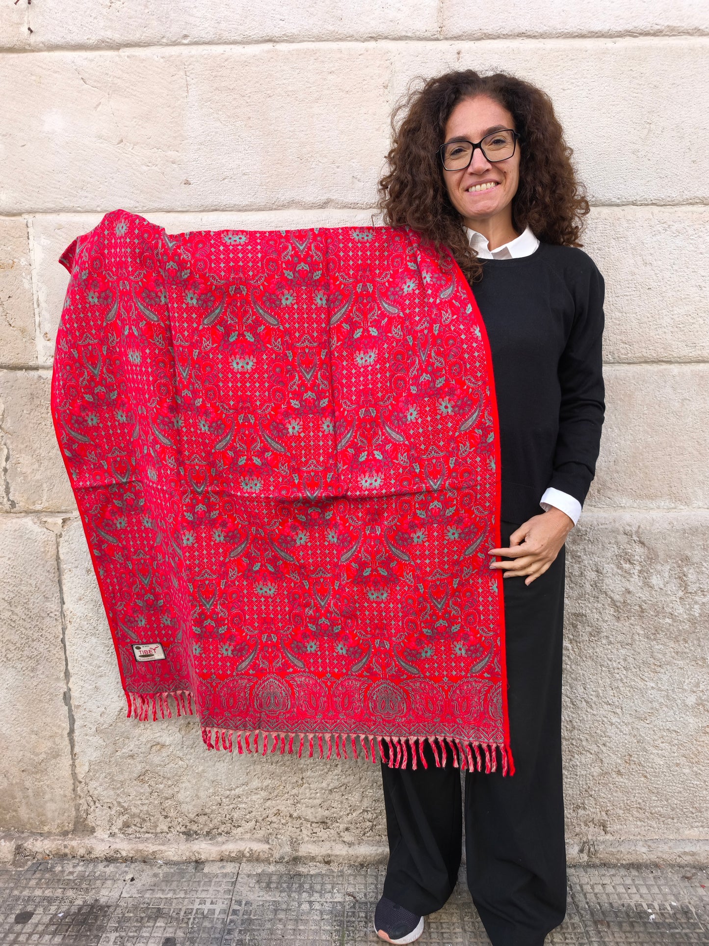 Warm Tibetan Yak Wool Shawl Scarf Stole Pashmina Blanket 75A