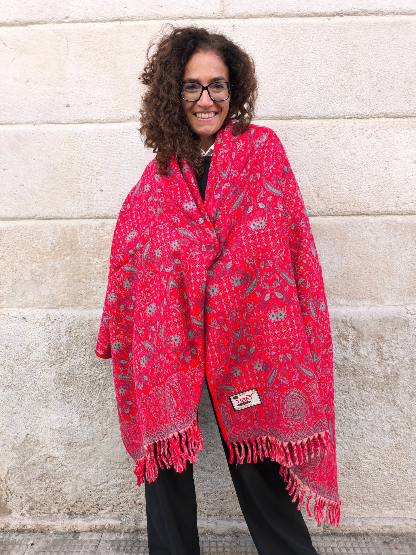 Warm Tibetan Yak Wool Shawl Scarf Stole Pashmina Blanket 75A